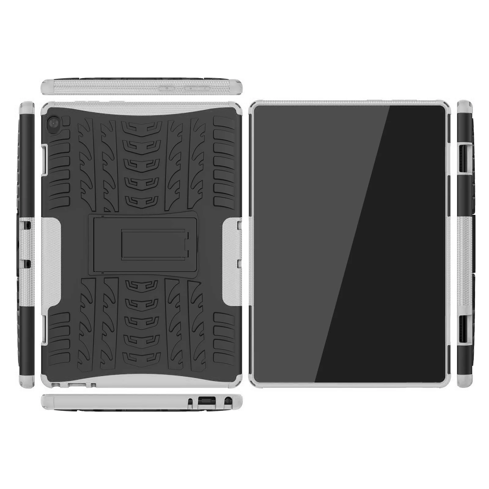 DL3 Mobilak Case For Lenovo Tab M10 HD TB-X505 / TB-X605 10.1-inch tablet, Hybrid Rugged Armor Heavy Duty 2 in 1 TPU + PC Combo Dual Layer Shockproof Case with Kickstand - White