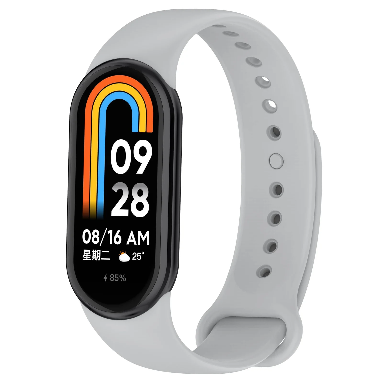 DL3 Mobilak Band Compatible with Xiaomi Mi Band 10/9/8 Replacement Strap, Silicone Skin-Friendly Wrist Strap Adjustable Sports Wristbands for Women Men Xiaomi Smart Band 8/9/10 - Grey
