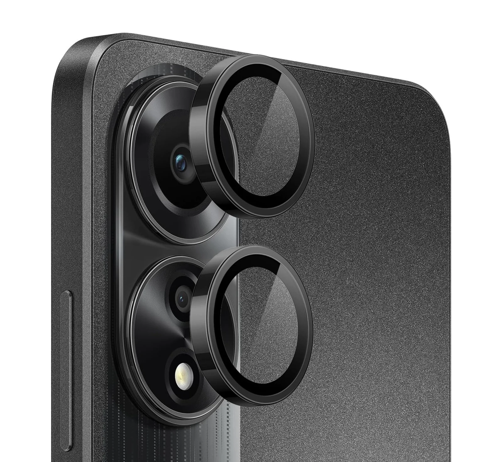 DL3 Mobilak Camera Lens Protector for OPPO A78 4G Accessories, 9H Tempered Glass Metal Individual Ring Camera Cover Screen Protector, Case Friendly, Anti Scratch - Black