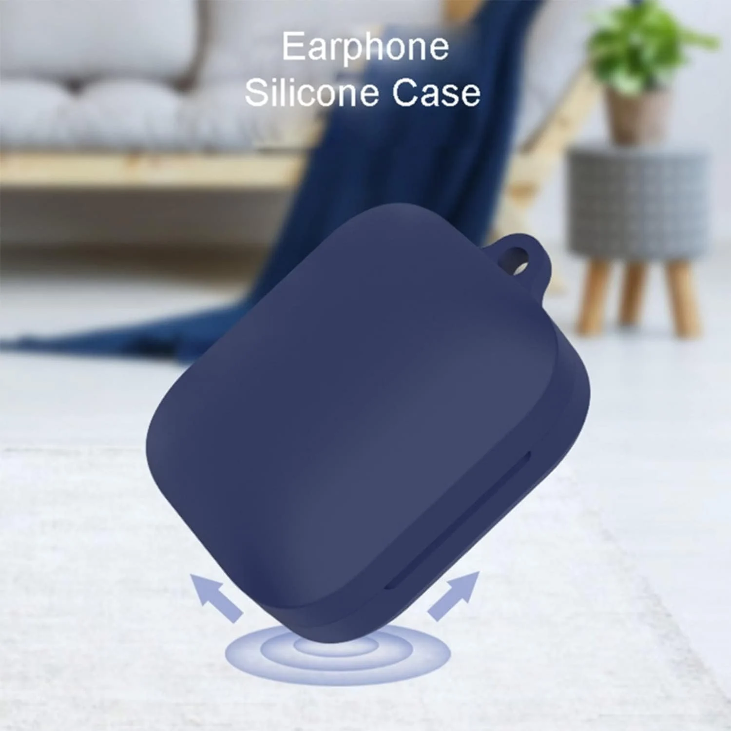 DL3 Mobilak Silicone Cover Case Compatible with OnePlus Buds Pro 2 Portable Protective Cover With Keychain Compatible with OnePlus Buds Pro2 - Blue