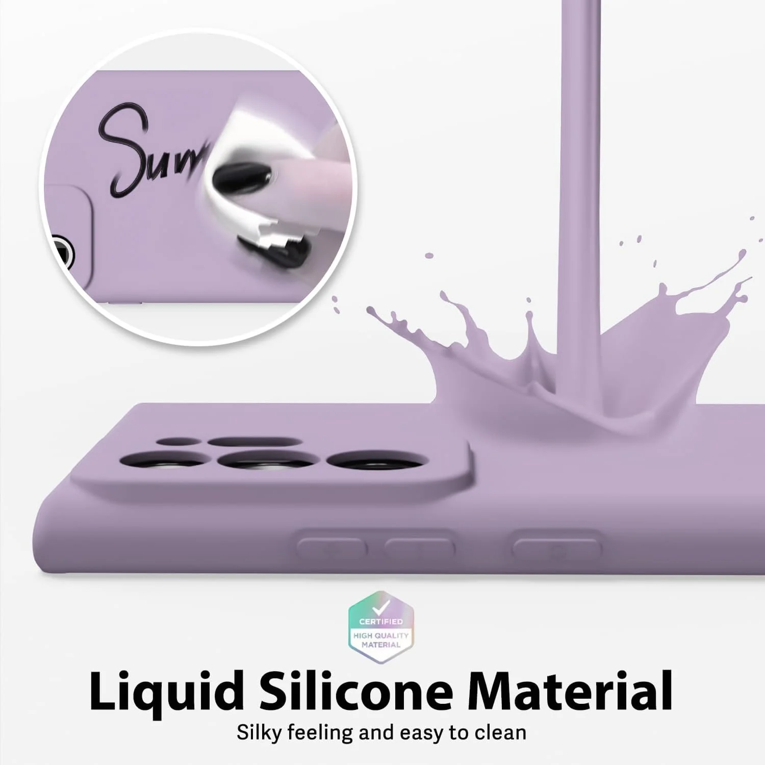 DL3 Mobilak Silicone Protective Case for Samsung Galaxy Note 20 Ultra, Shock-absorbing protection, Scratch-resistant surface, Soft microfiber lining - Lavender