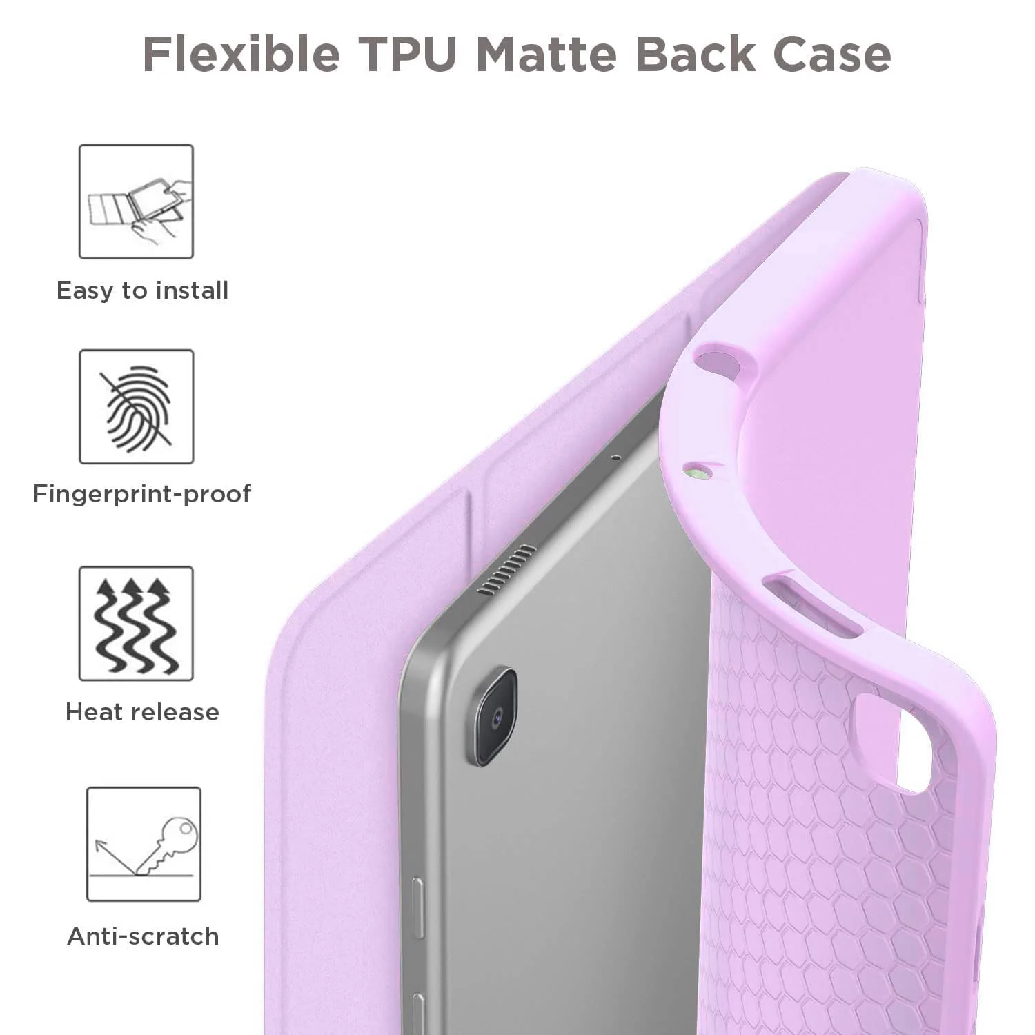 DL3 Mobilak Smart Case For Samsung Galaxy Tab S6 Lite 10.4 inch 2022 (SM-P613/P619) & 2020 (SM-P610/P615) with Pencil Holder, Soft TPU Smart Stand Back Cover Auto Wake/Sleep - Pastel Violet