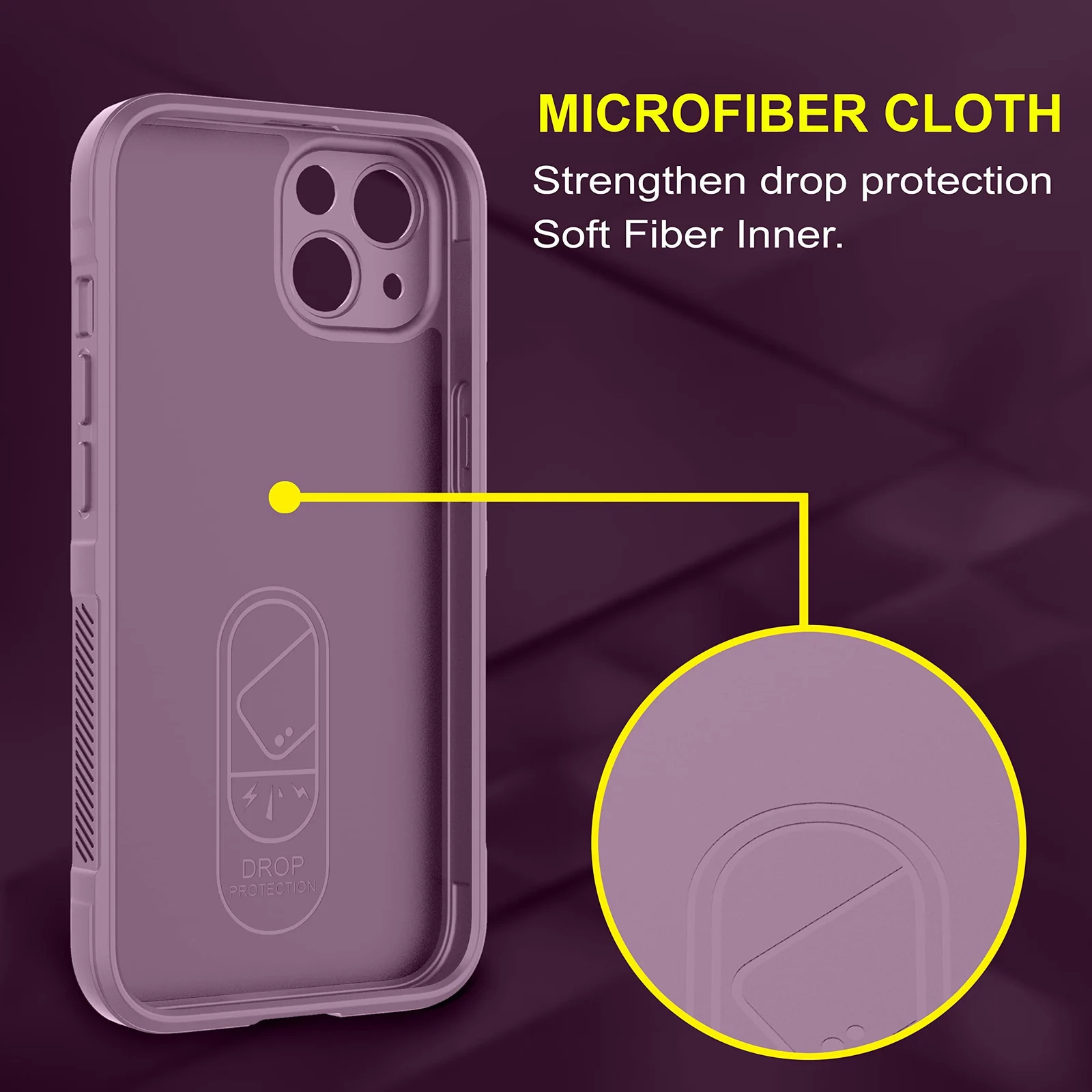 DL3 Mobilak Rugged Protective Case for iPhone 13 / iPhone 14 6.1-Inch, Camera protection, Shock-absorbing protection, Non-slip grip - Purple