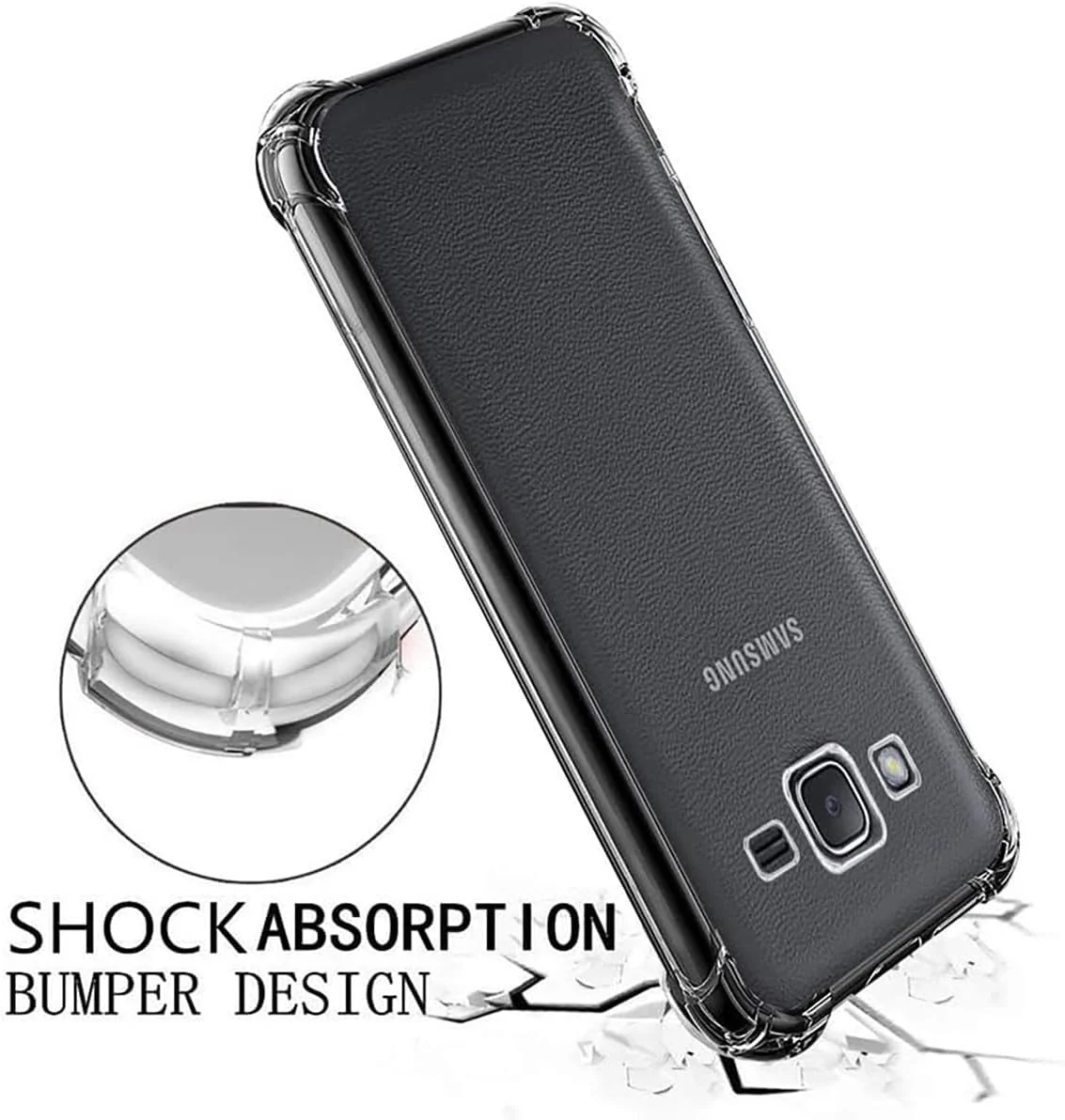 DL3 Mobilak Case Compatible with Samsung Galaxy J7/J7 Core/J700, Cover Silicone TPU Gorilla Anti-shock Protector Camera Shockproof Corners - Clear