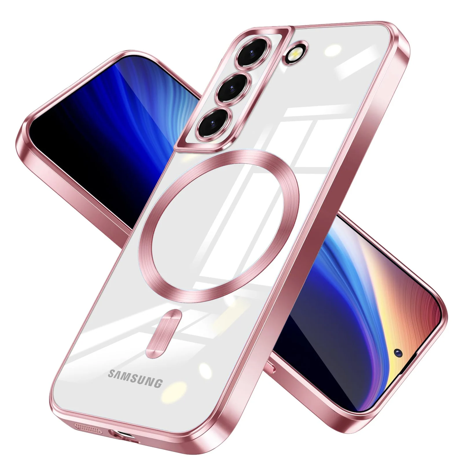 Dl3 Mobilak Samsung Galaxy S21 FE 5G Case, [Full Camera Cover Protection] [Compatible with MagSafe] Magnetic Metallic Glossy Slim Clear Luxury Soft Shockproof Case (Sierra Blue)