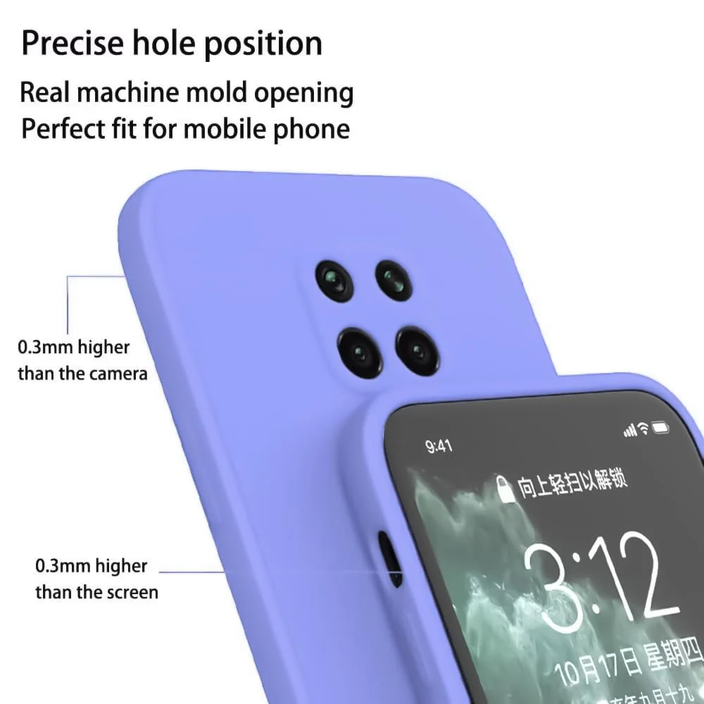DL3 Mobilak Silicone Protective Case for Xiaomi Redmi Note 9S / 9 Pro / 9 Pro Max, Shock-absorbing protection, Scratch-resistant surface, Soft microfiber lining - Baby Blue