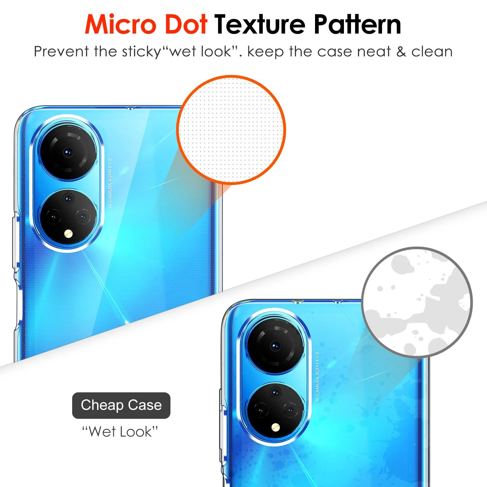 DL3 Mobilak Case Compatible with Honor X7 / Honor Play 30 Plus Case Crystal Soft TPU Gel Case Flexible Silicone Anti-Scratch Camera Protection TPU Cover - Clear