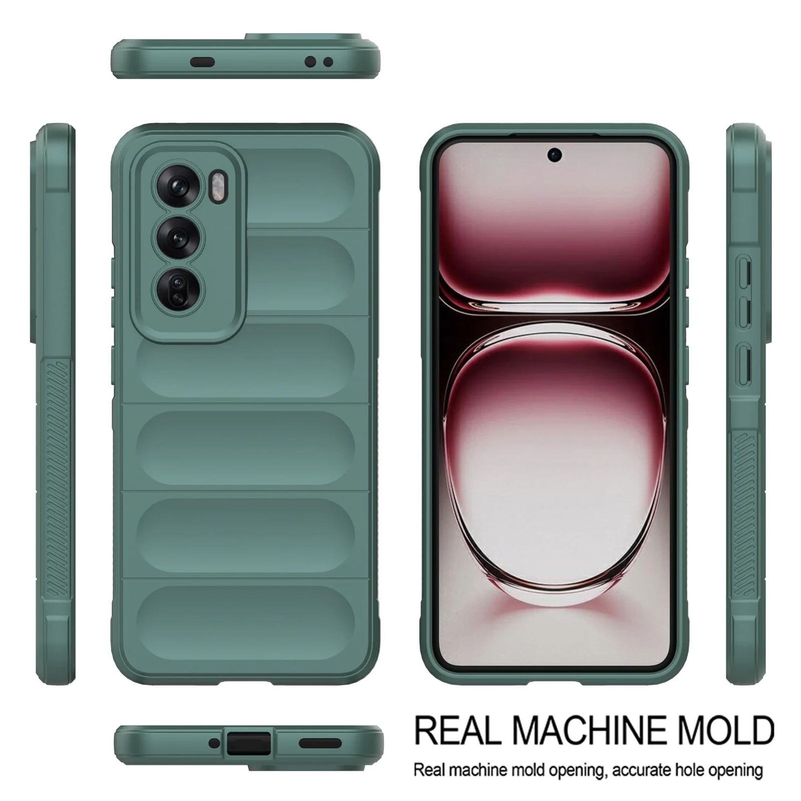 DL3 Mobilak Silicone Case for OPPO Reno 12 5G Heavy Duty Protective [Slim Fit] Shockproof Soft Flexible Protective Design Shock-Absorption TPU Cover With Camera Protection - Green