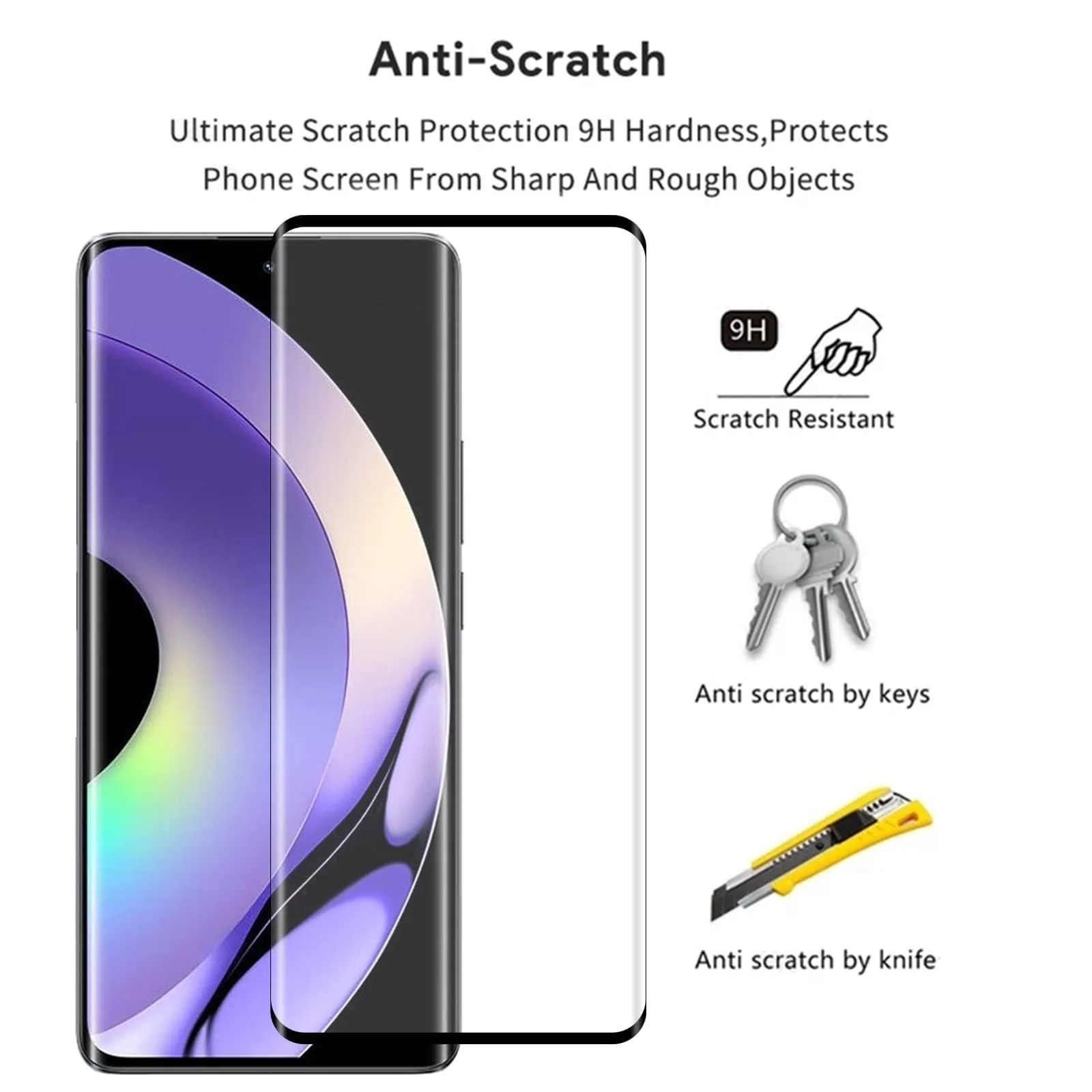 DL3 Mobilak Screen Protector for OPPO realme 10 Pro Plus, Tempered Glass Screen Saver Premium HD Protective, Scratch Resistant, NO-Bubble, 9H Hardness, Full Coverage Film - Clear