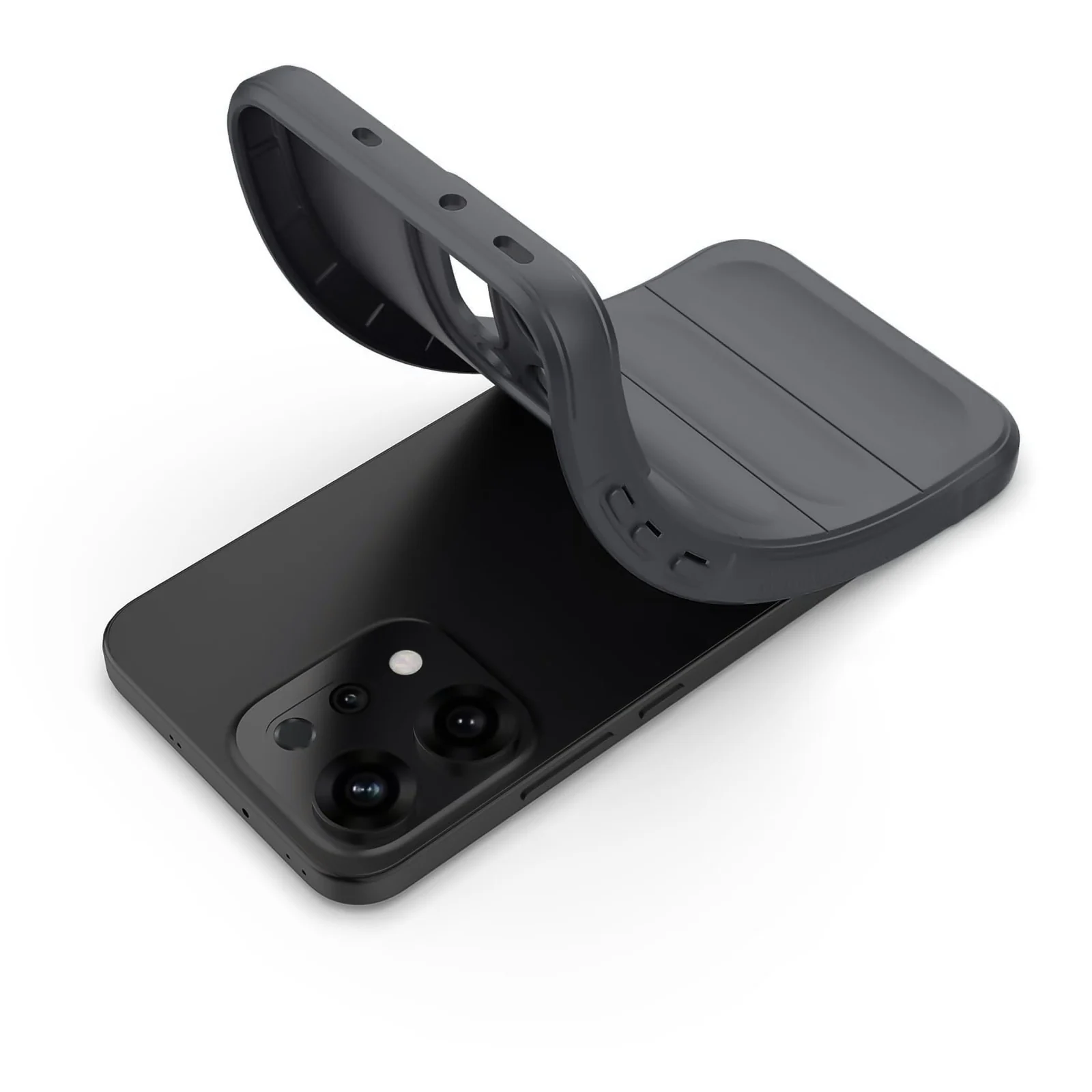 DL3 Mobilak Silicone Case for OPPO Reno 14 Pro (Reno14 Pro 5G) Heavy Duty Protective [Slim Fit] Shockproof Soft Flexible Protective Design TPU Cover With Camera Protection - Dark Gray