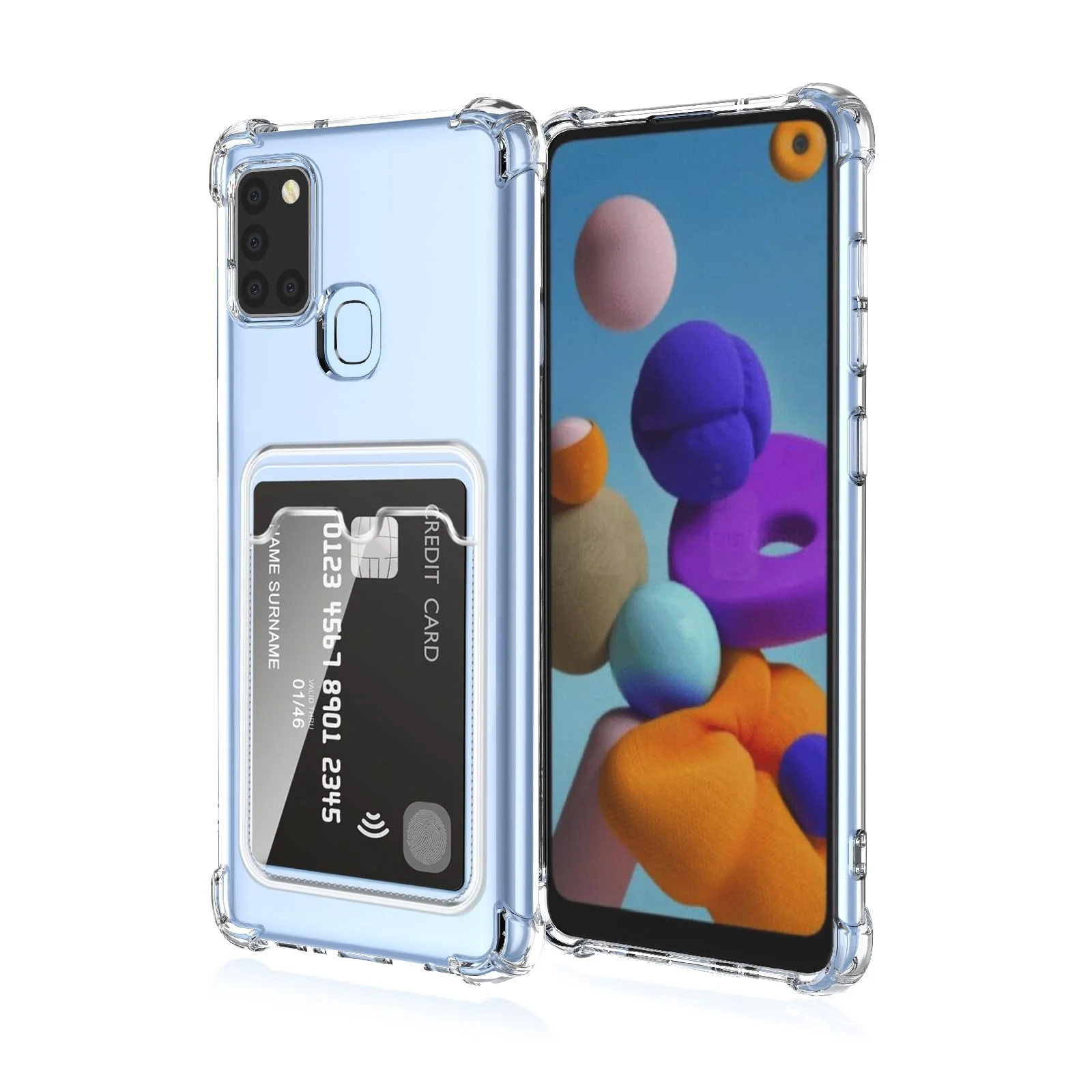 DL3 Mobilak Clear TPU Wallet Case with Card Slot and Camera Protection for Samsung Galaxy M31 / M21s - Clear