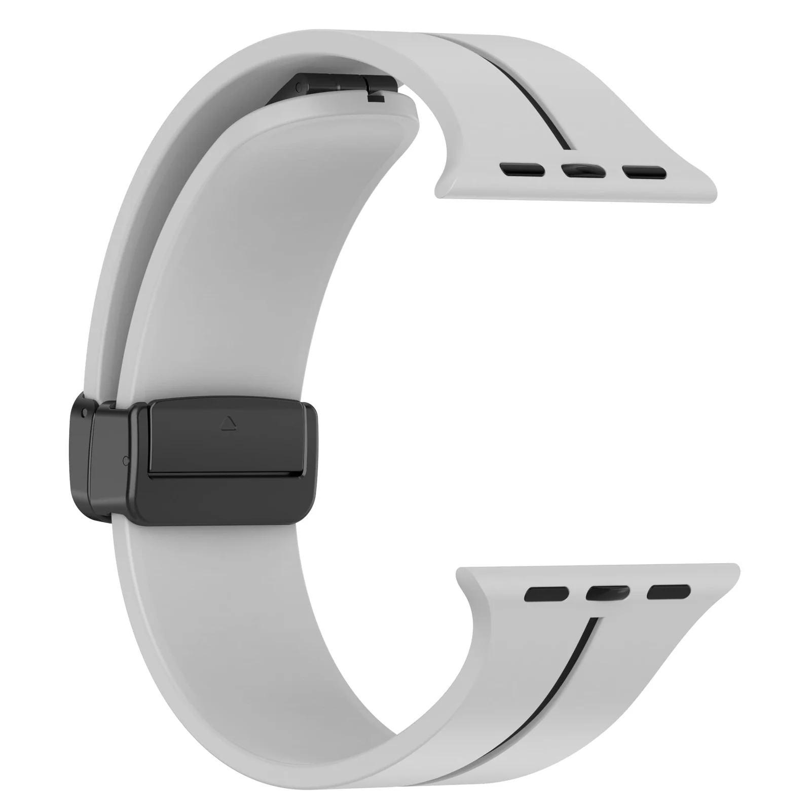DL3 Mobilak Magnetic Bands for Apple Watch Ultra/Ultra 2 Band 49mm 45mm 44mm 42mm 41mm 40mm 38mm, Soft Sport Silicone Strap for iwatch Series 9/8/7/6/5/4 (42mm/44mm/45mm/49mm) - Grey Black