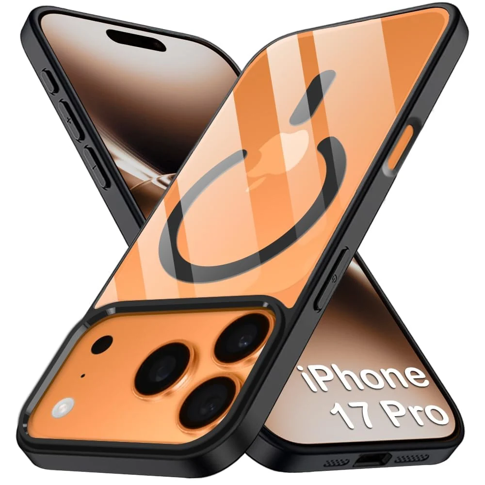 DL3 Mobilak Magnetic Case for iPhone 17 Pro 6.3-Inch Compatible with MagSafe, Shockproof Phone Bumper Cover, Solid Color Matte TPU Frame, Anti-Scratch Clear Back - Black