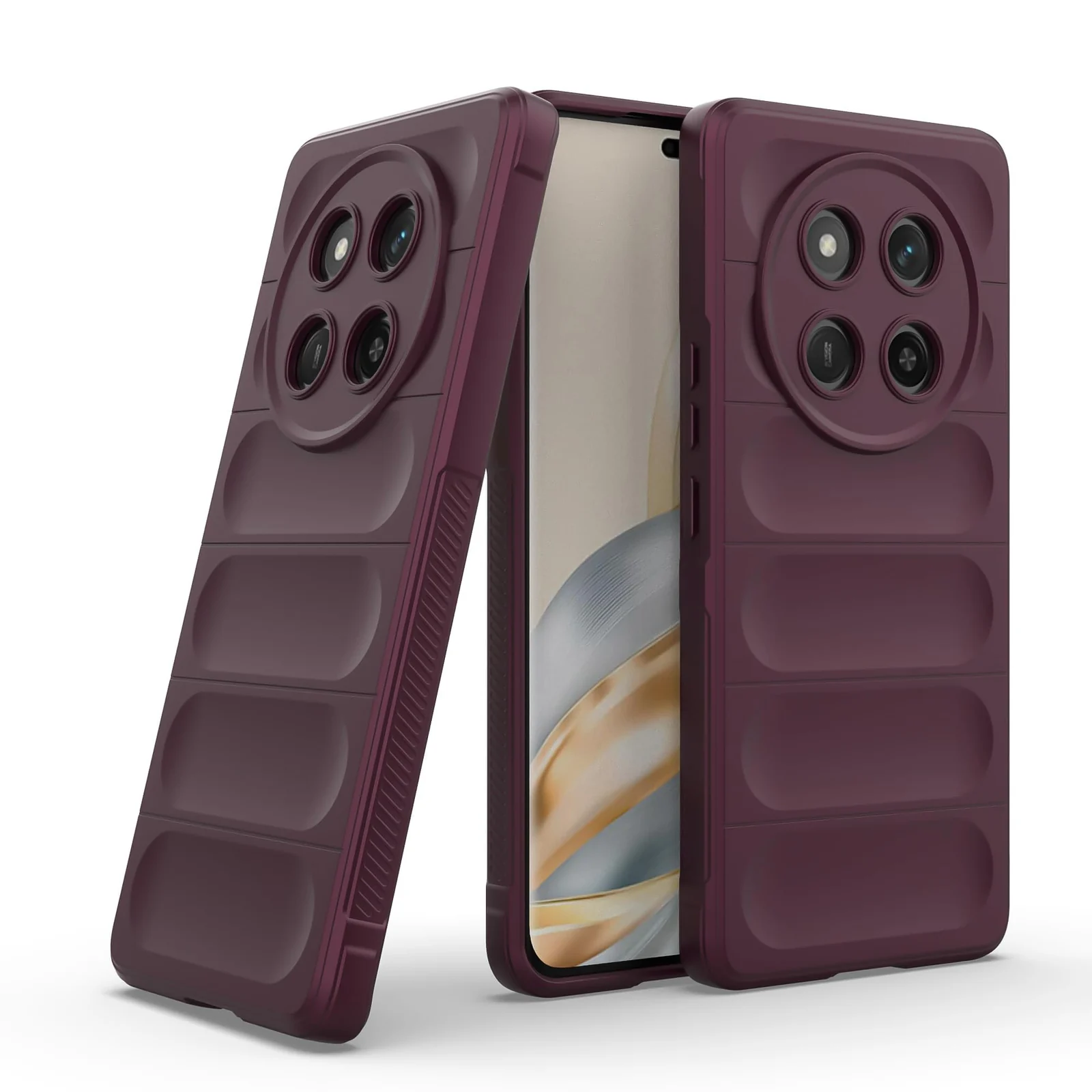DL3 Mobilak Flexible Silicone and TPU Protective Case with Camera Protection for Honor X9C - Wine Red