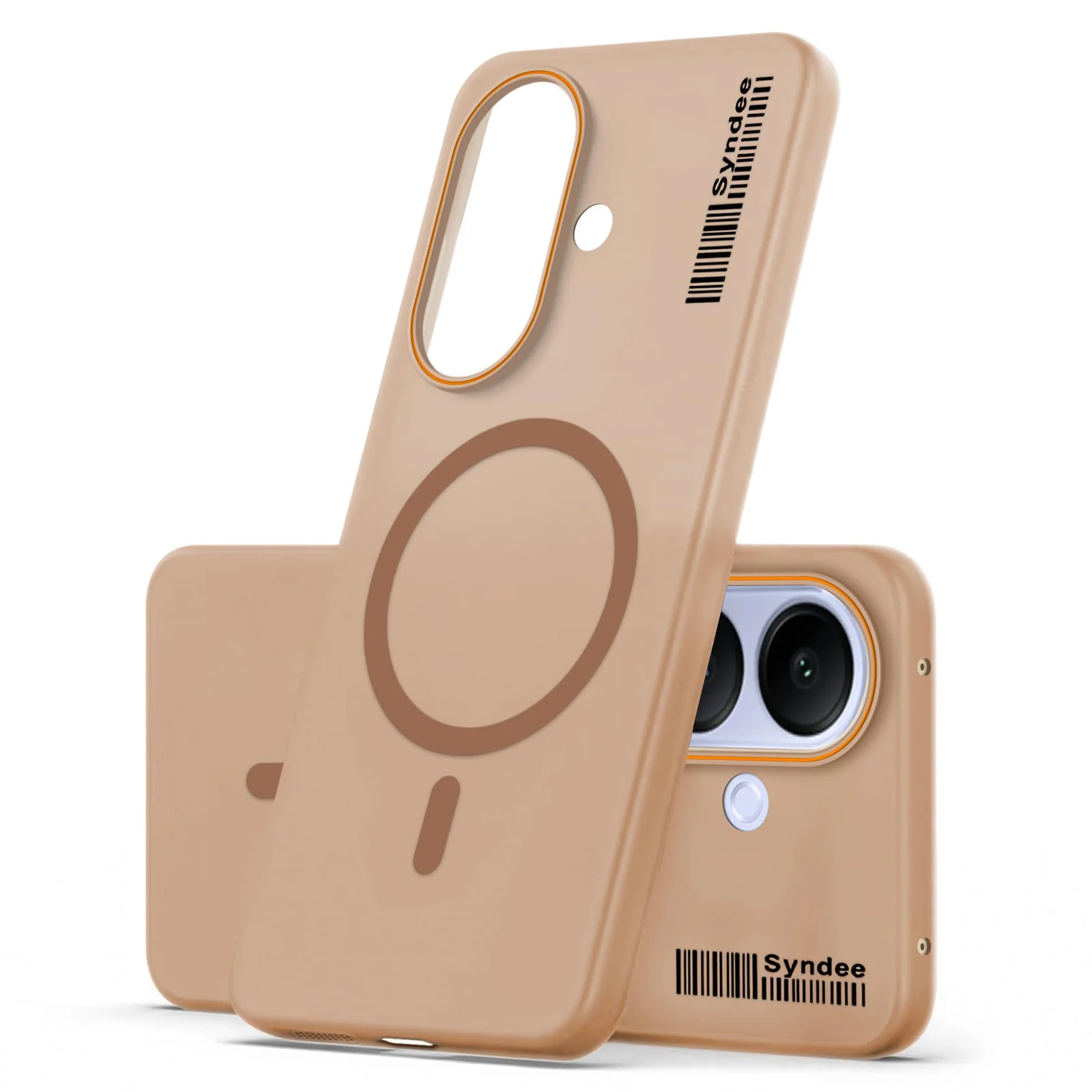 DL3 Mobilak Case Back Cover for Vivo V60 Lite 5G/4G Case, Sleek Frosted Translucent Back Only Compatible with Wireless Magnetic Accessories | Anti-Scratch Shockproof Phone Case - Brown