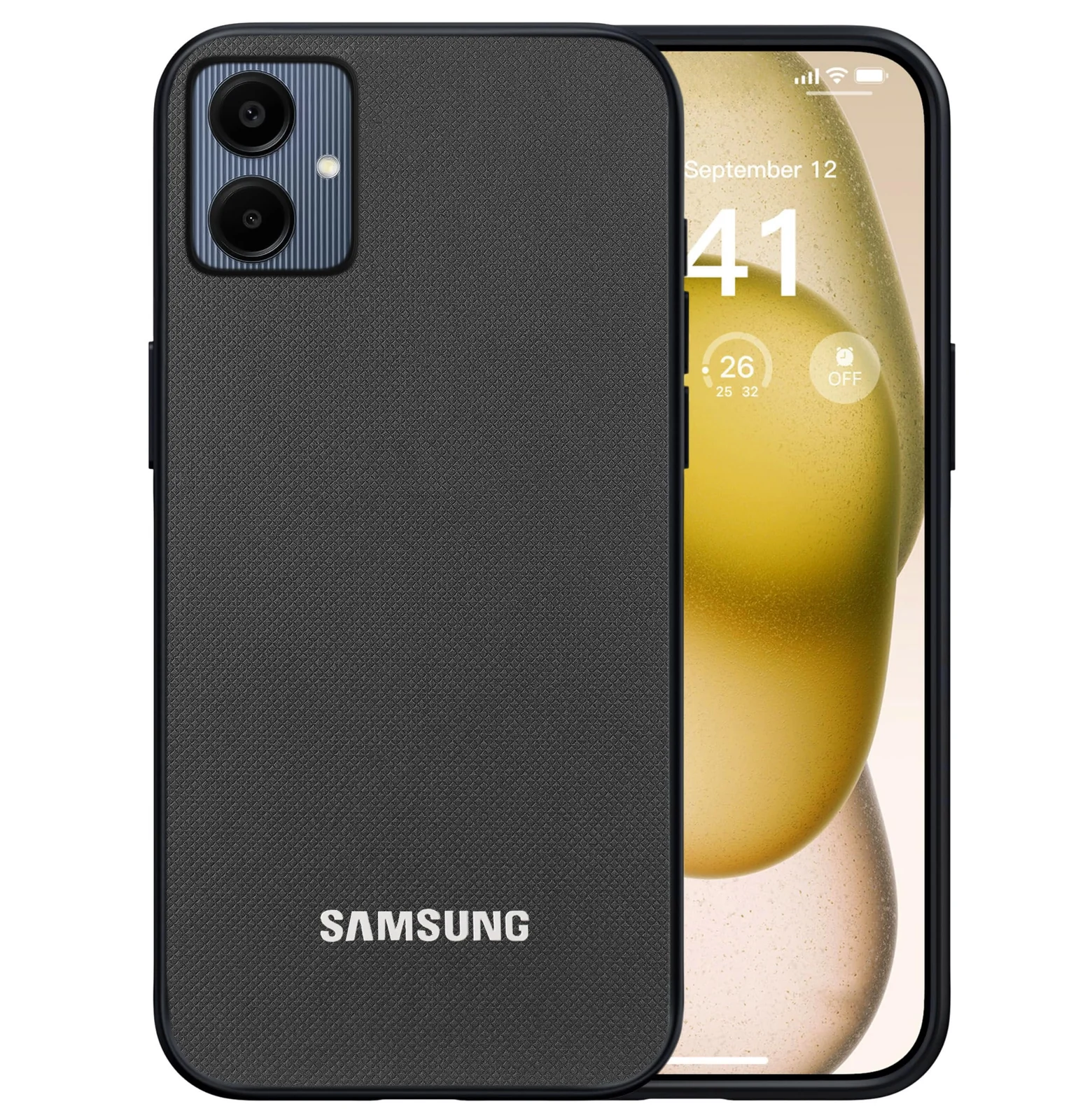 Dl3 Mobilak Compatible with Samsung Galaxy A06 Case Dual Layer Heavy Duty Cell Phone Protective Cover Shockproof Rugged with Non-Slip Textured - Black
