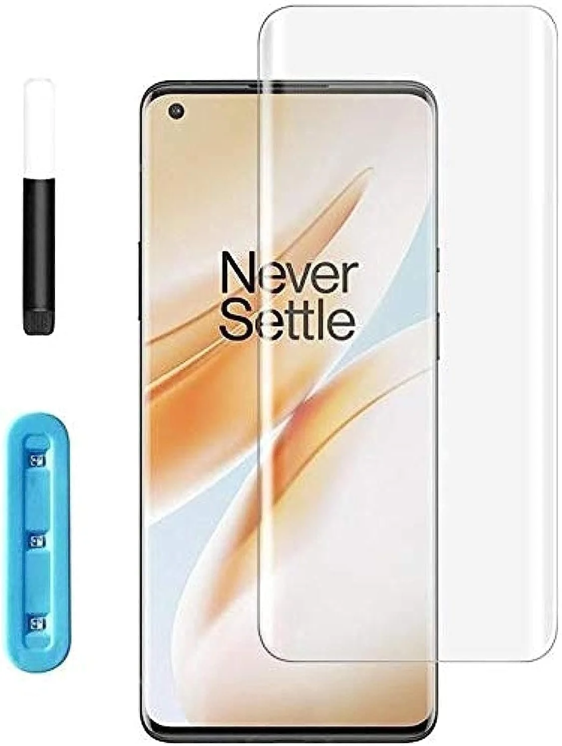 DL3 Mobilak Full Glass Screen Protector For Oneplus 8 Pro Tempered Glass Full Glue Cover Screen Protector For Oneplus 8 Pro Screen Glass Film - Clear
