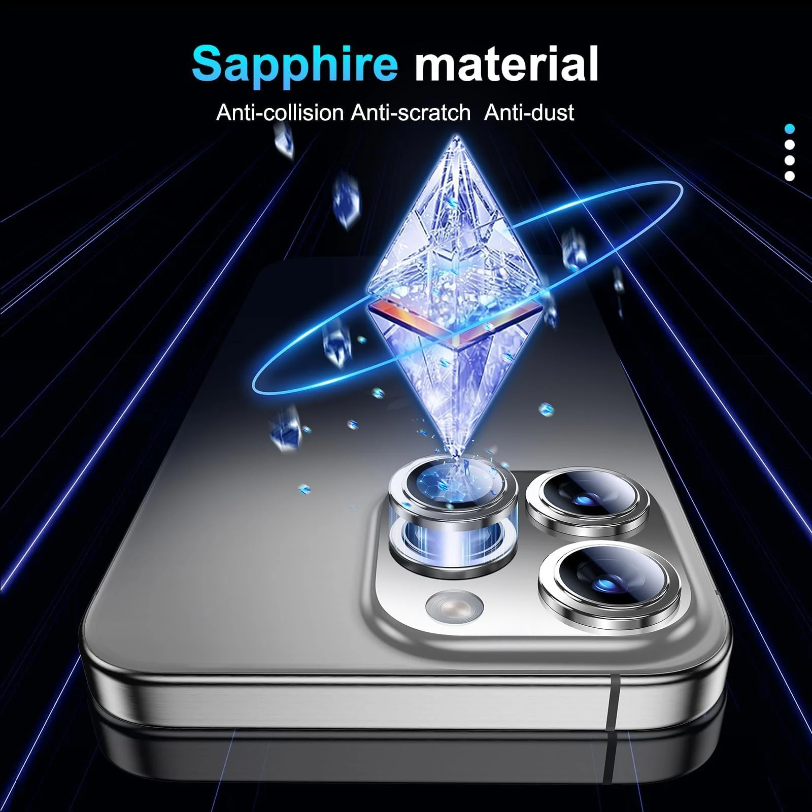 DL3 Mobilak Camera Lens Protector For iPhone 15 Pro/iPhone 15 Pro Max, [Keep Original Shooting] Tempered Glass Screen Protector Metal Individual Camera Cover, Case Friendly - Silver