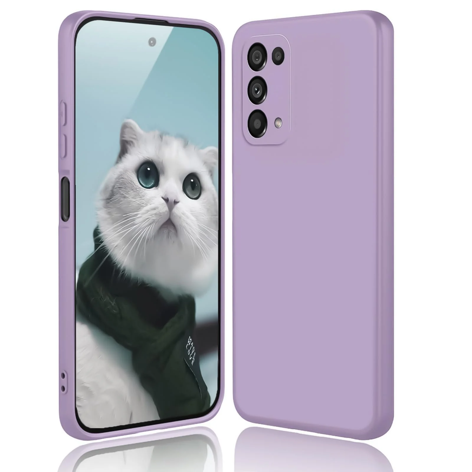 DL3 Mobilak Liquid Silicone Protective Case with Soft Microfiber Lining with Full Camera Protection for realme 7 Pro - Lavender