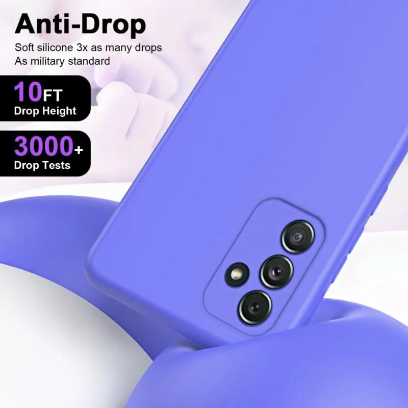 DL3 Mobilak Samsung Galaxy A34 4G / 5G Case, Soft Flexible Silicone Gel Rubber Bumper Cover, Full Body Shockproof Protective Phone Case - Purple