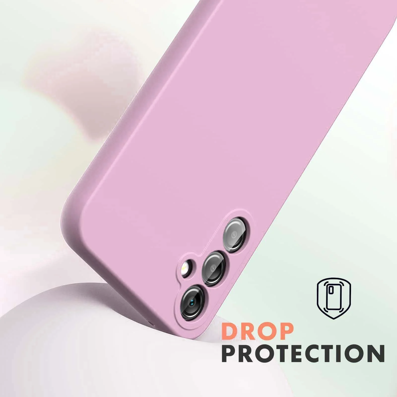 DL3 Mobilak Liquid Silicone Case for Samsung Galaxy S23 FE, Shock-absorbing protection, Scratch-resistant surface, Soft microfiber lining - Pink Sand