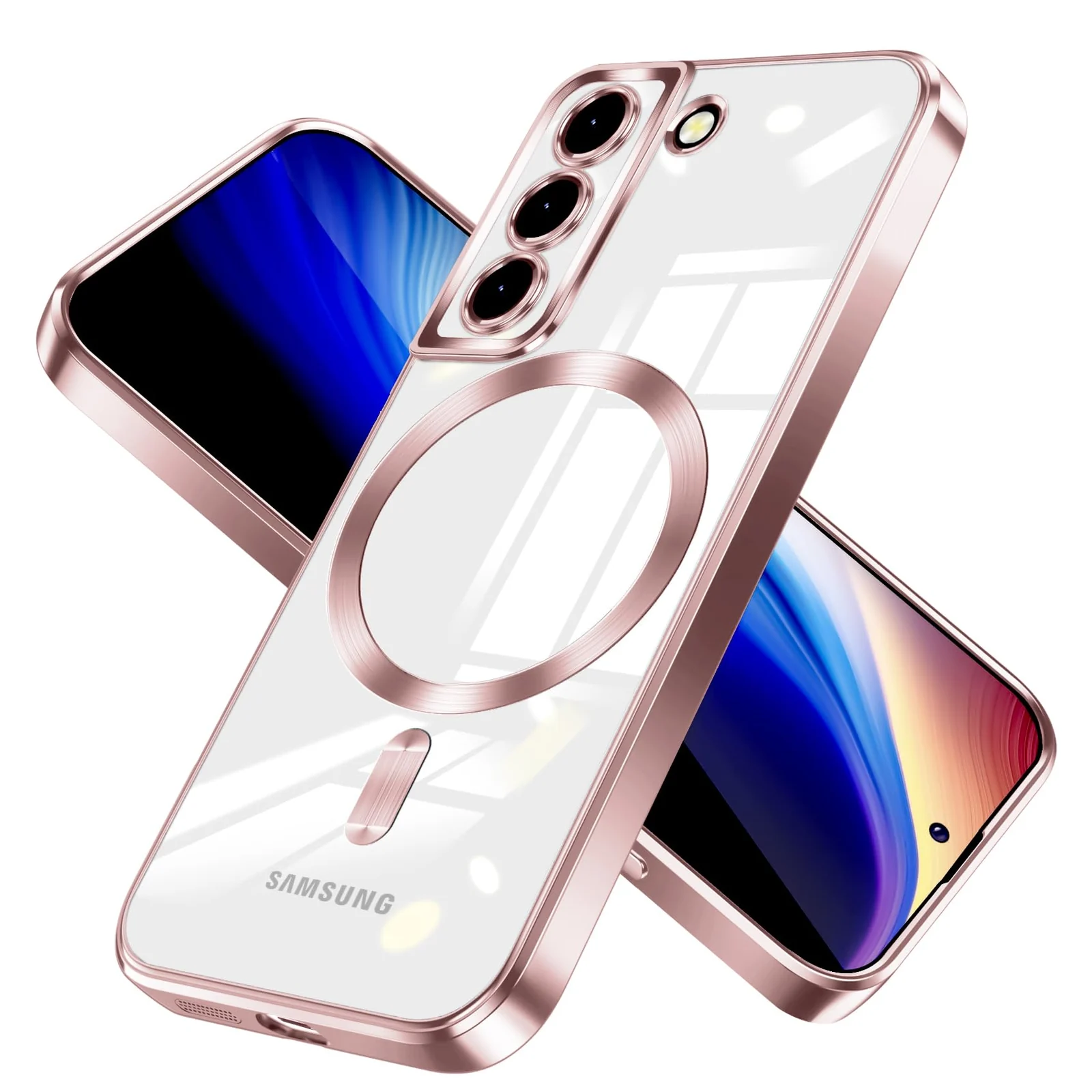 DL3 Mobilak Clear MagSafe-Compatible TPU Case and Camera Lens Protector for Samsung Galaxy S22 Plus