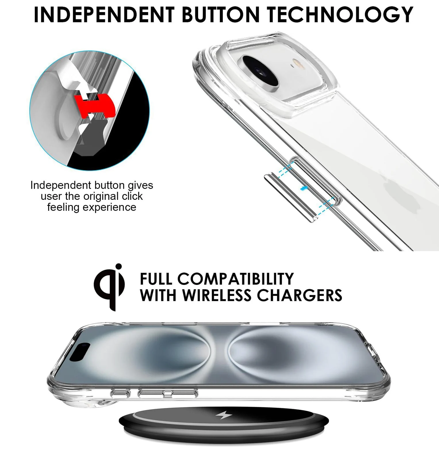 DL3 Mobilak Clear PC and TPU Protective Case for iPhone Air with Camera Protection and Military-Grade Protection - Clear