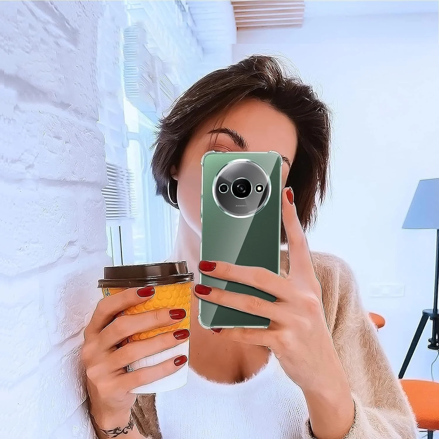 DL3 Mobilak Case Compatible with Xiaomi Redmi A3, Cover Silicone Transparent TPU Gorilla Anti-shock Protector Camera Shockproof Corners - Clear