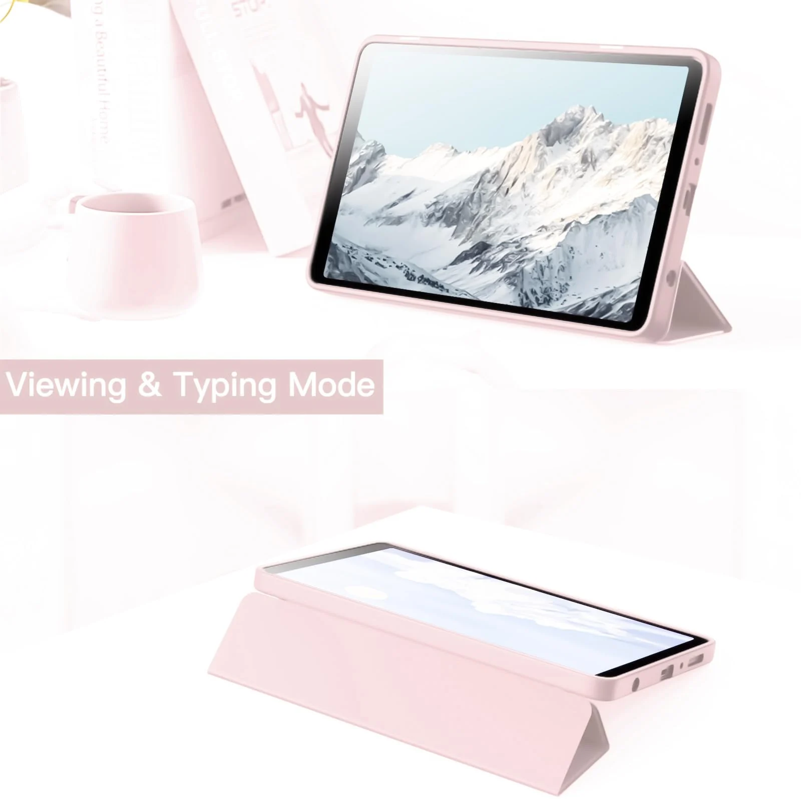 DL3 Mobilak Samsung Galaxy Tab A9+/ A9 Plus Case 11 inch 2023 (SM-X210/X216/X218) with Pen Holder, Soft TPU Back Trifold Stand Protective Smart Cover Flip, Auto Wake&Sleep - Pink