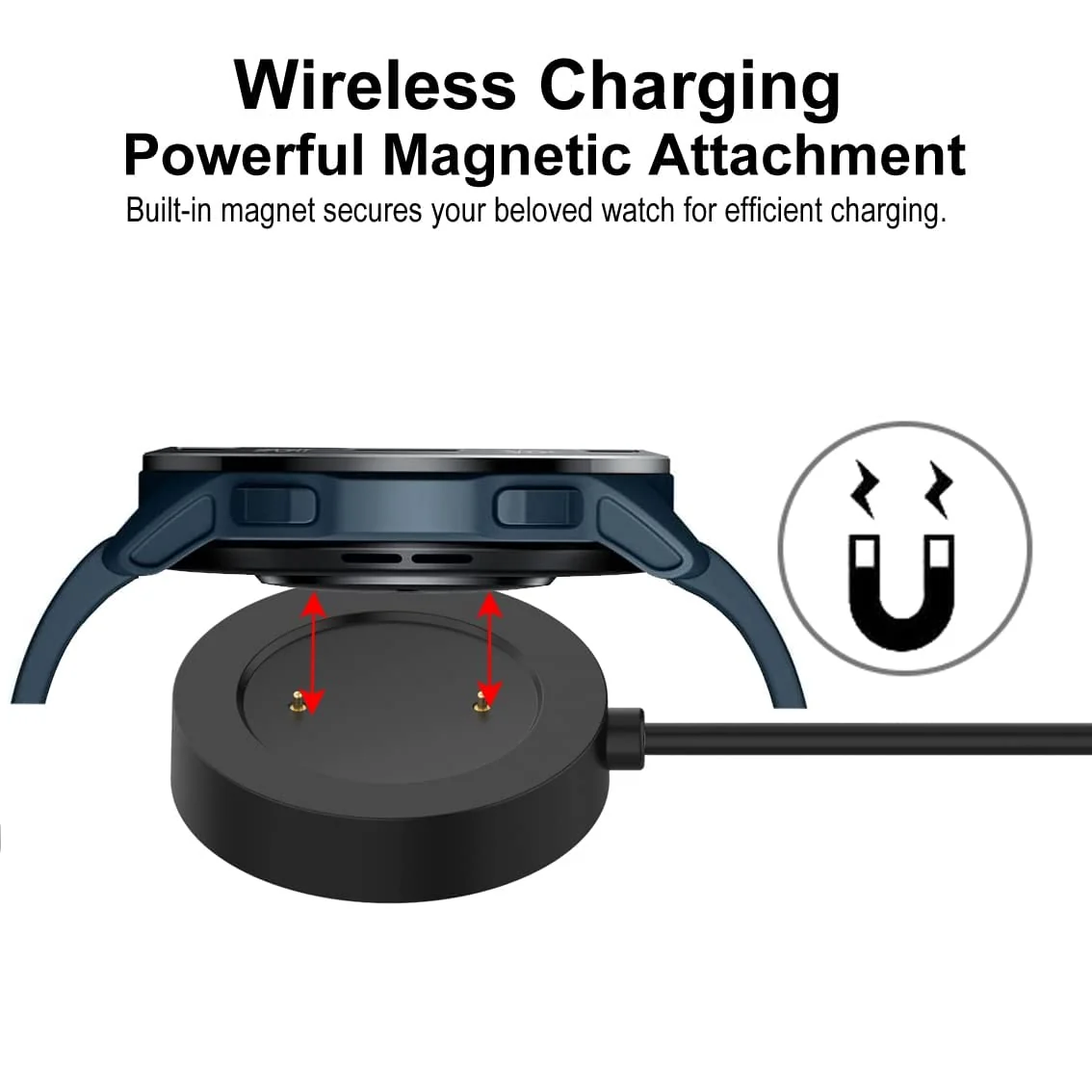 DL3 Mobilak Charger Cable Compatible with Xiaomi Watch S1 Active, Xiaomi watch color 2, Xiaomi watch color sport, Replacement Charging Dock Stand Station 1M Magnetic USB Replacement Charger - Black