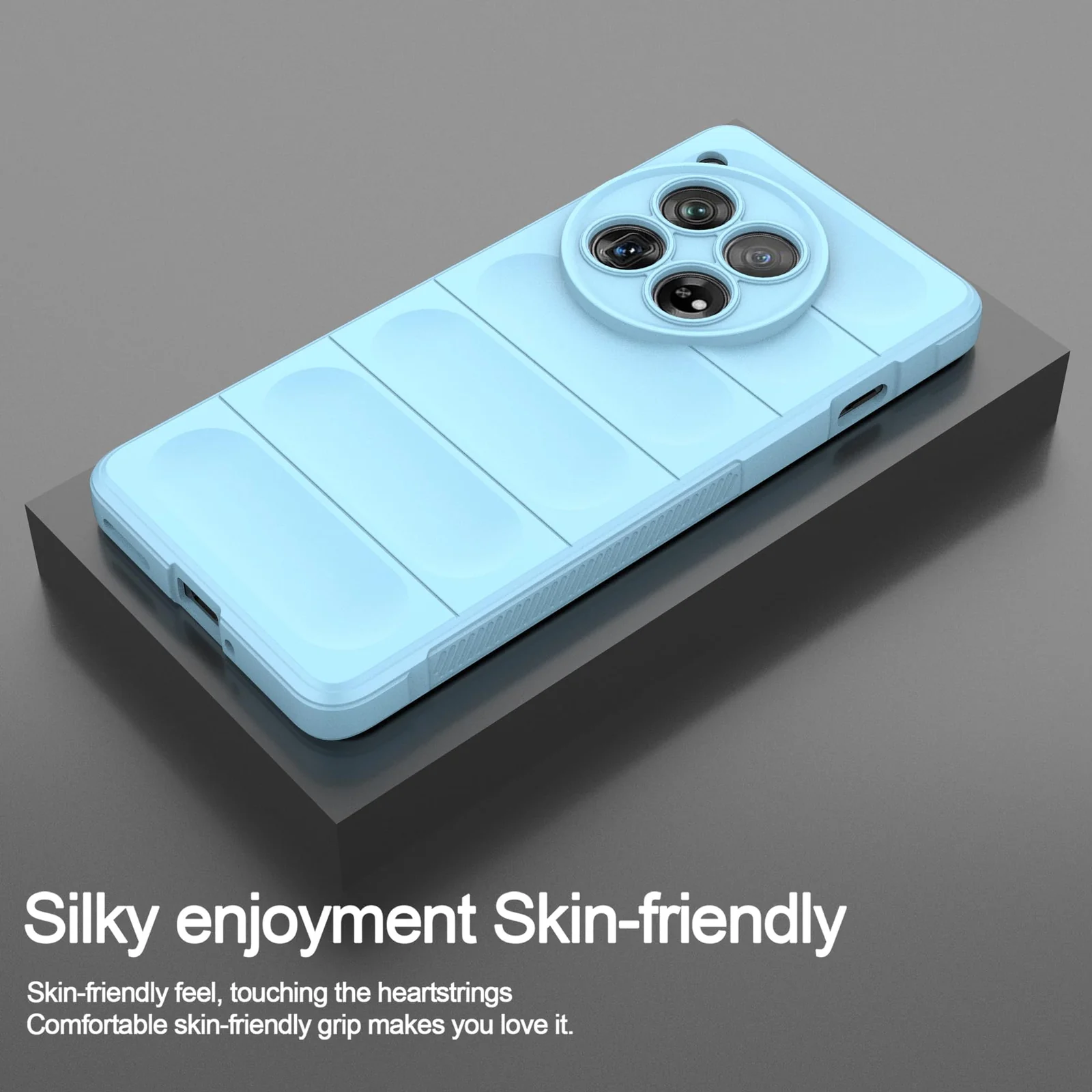 DL3 Mobilak Flexible Silicone and TPU Protective Case with Camera Protection for Oneplus 12R 5G / Oneplus Ace 3 - Baby Blue
