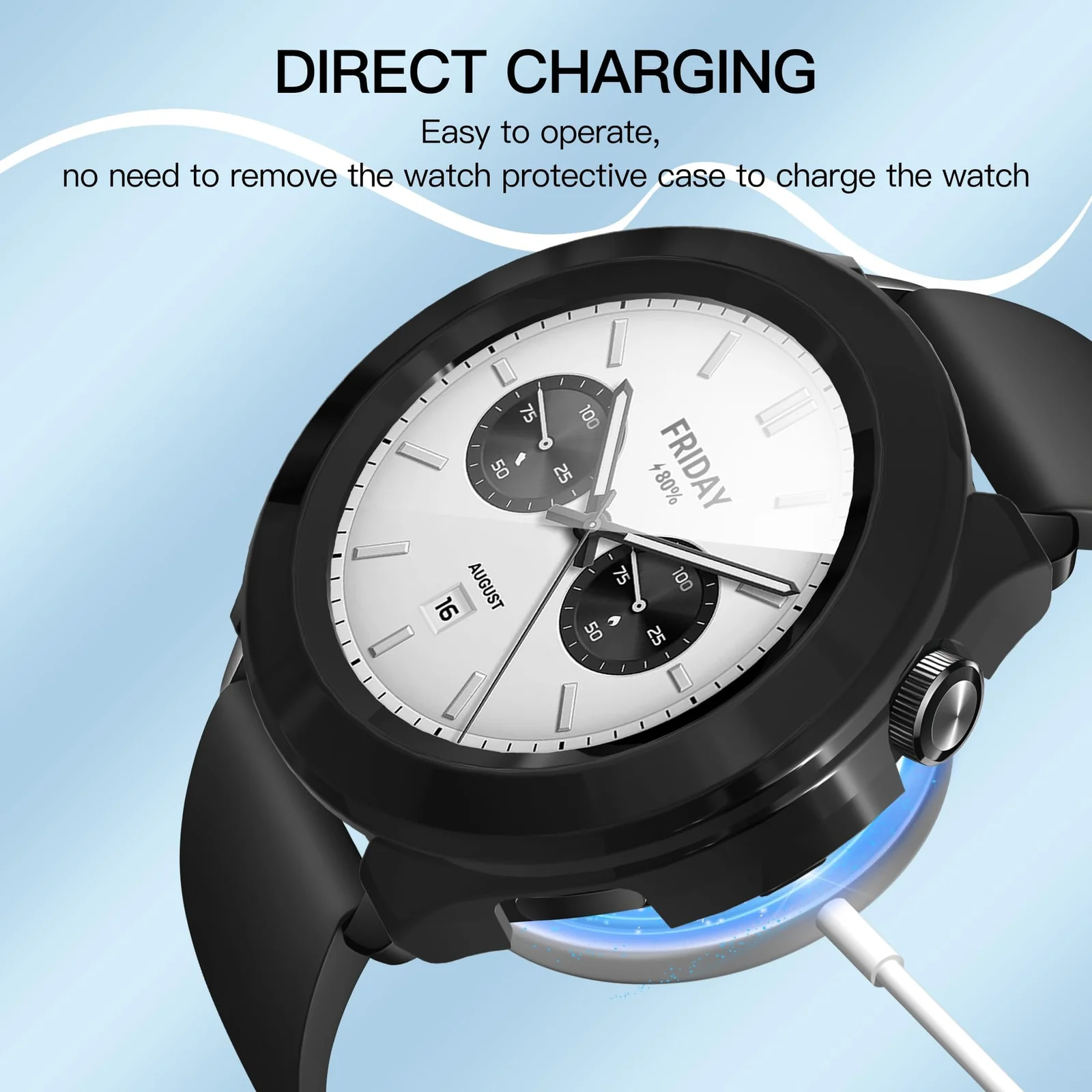 DL3 Mobilak Protective Case for Xiaomi Watch S4 Tempered Glass, Ultra Thin HD Glass Film Scratch Resistant PC Protection Cover, (Not for Xiaomi Watch S4 41mm/Sport) - Black
