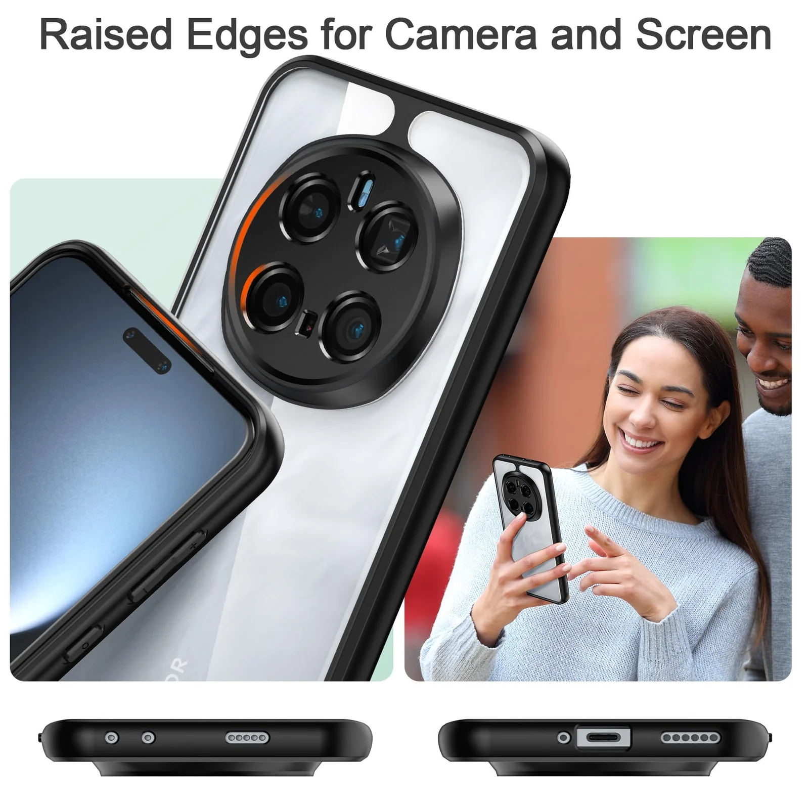 DL3 Mobilak Soft Silicone Protective Case for Honor Magic 7 Pro 5G with Camera Protection and Military-Grade Protection - Black