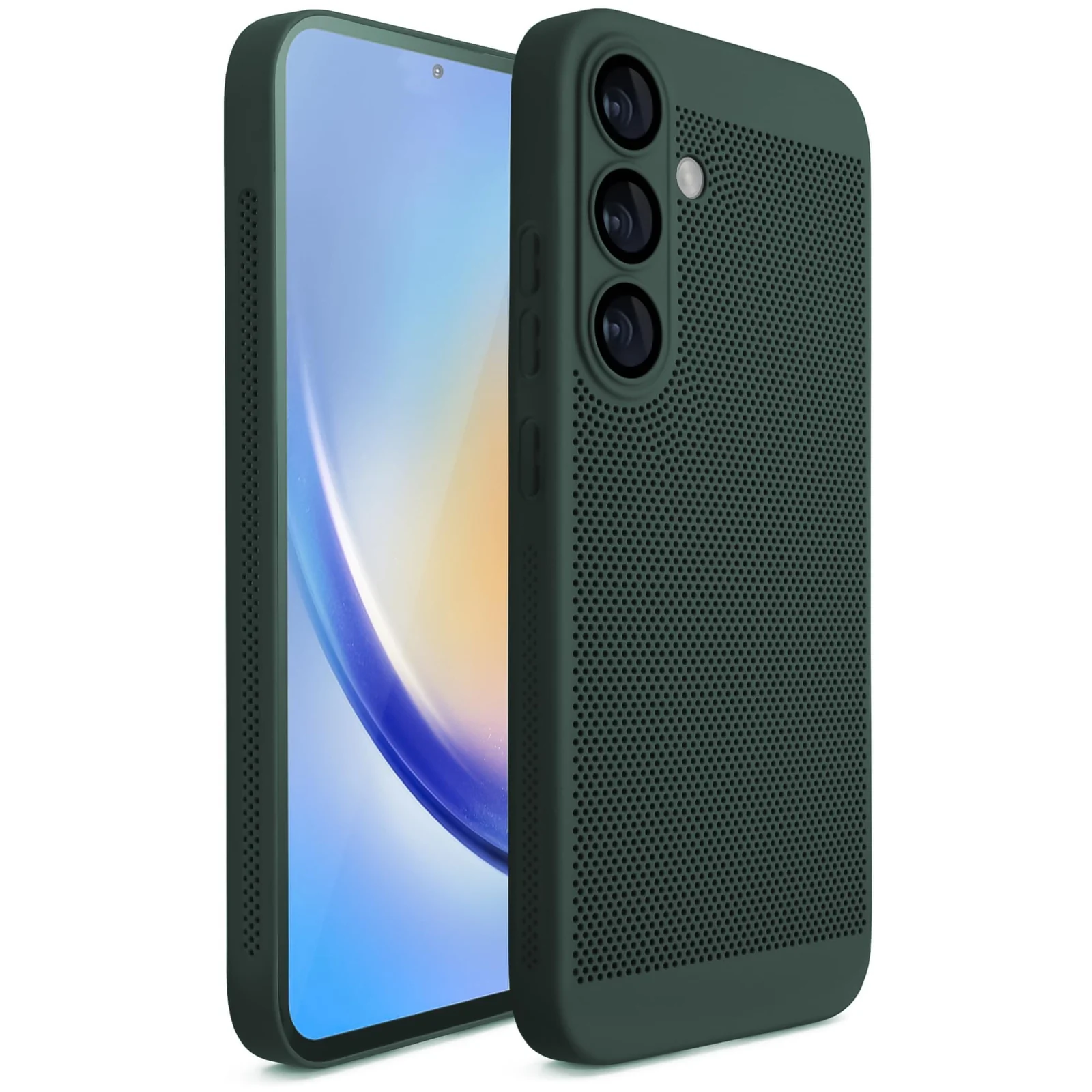 DL3 Mobilak Case for Samsung Galaxy A26 5G Heat Dissipation with Built-in Camera Lens Protector Slim Fit Breathable Cooling Anti-Fingerprint Hard PC Back Shockproof Cover - Green