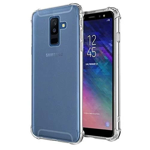 DL3 Mobilak Case Compatible with Samsung Galaxy A6 Plus, Cover Silicone TPU Gorilla Anti-shock Protector Camera Shockproof Corners - Clear