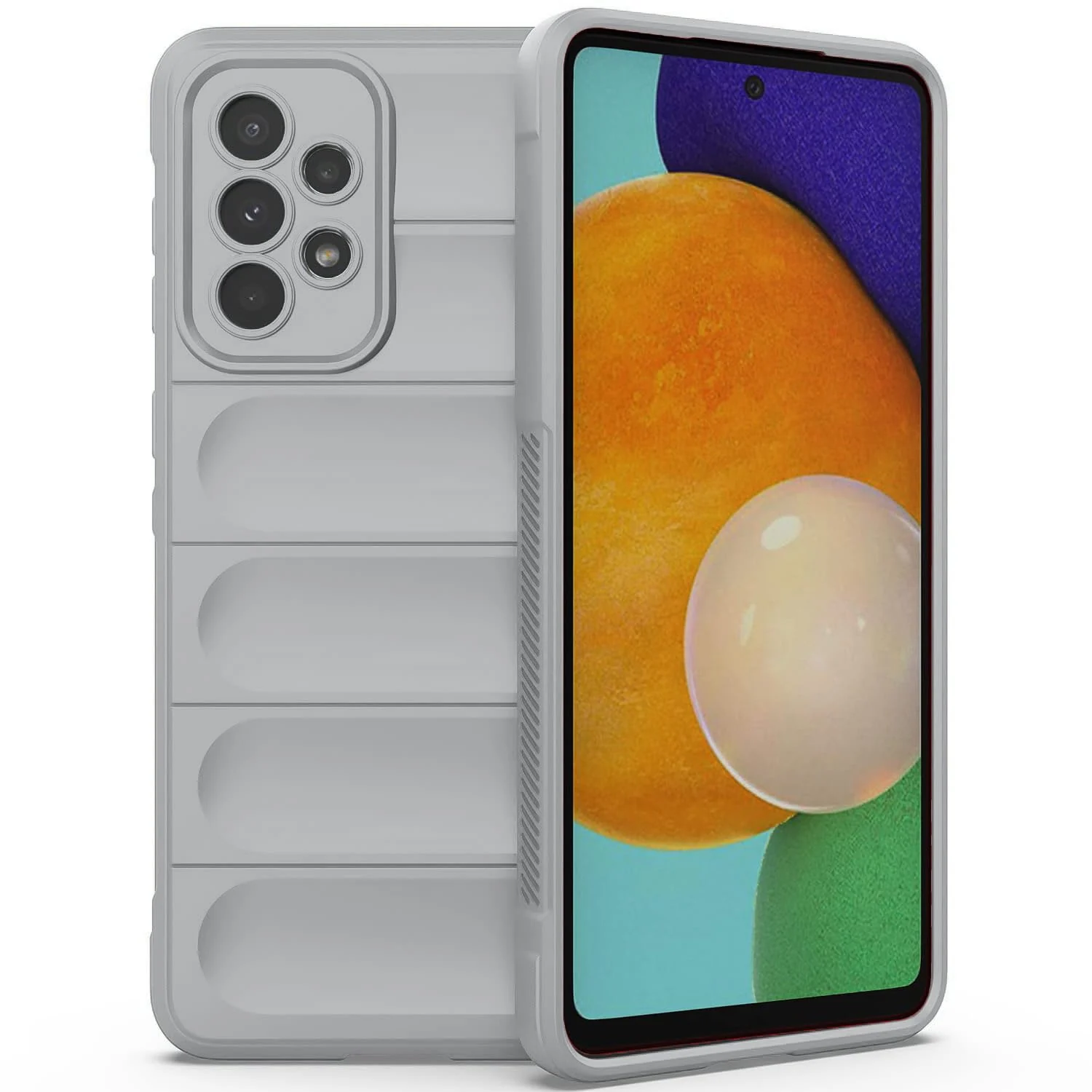DL3 Mobilak Flexible Silicone and TPU Protective Case with Camera Protection for Samsung Galaxy A33 5G - Gray