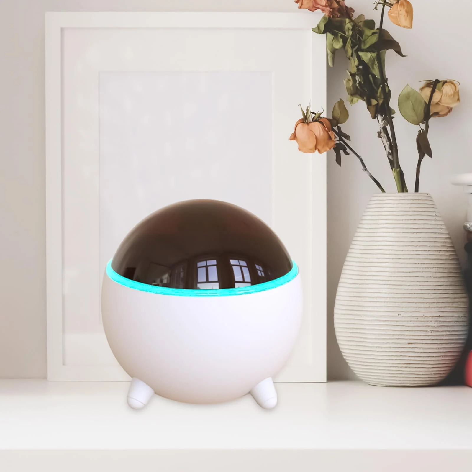 Mobigon Wood Cool Mist Ultrasonic Humidifier for Room Moisture, Aroma Diffuser for Home, 300ml Essential Oil Diffuser with 7 Colorful Night Light, Auto Shut-Off, Home, Office, car - White