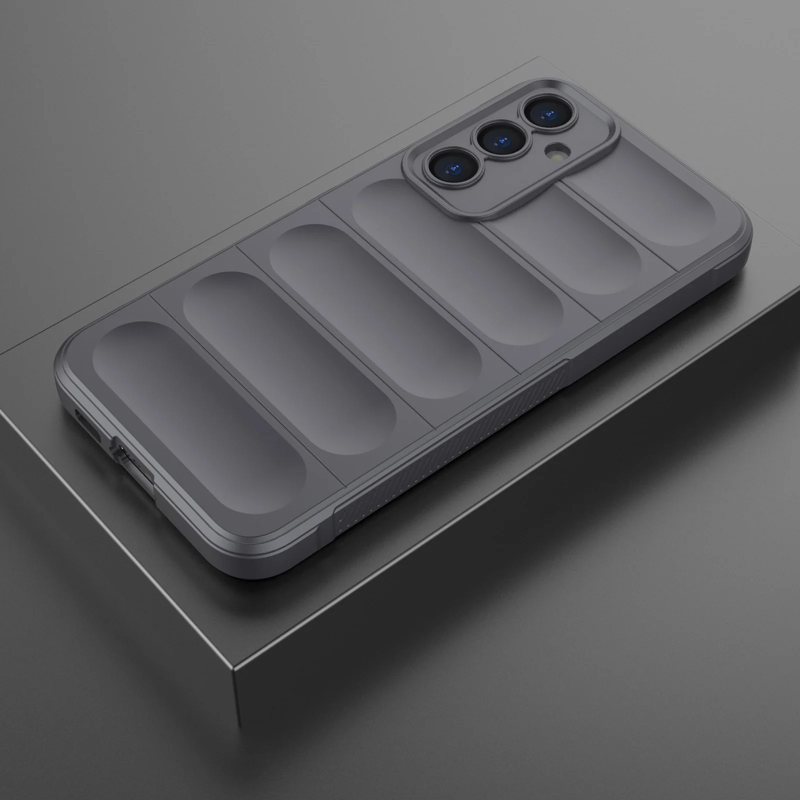 DL3 Mobilak Soft Silicone Protective Case for Samsung Galaxy A15 with Camera Protection and Shockproof Design - Dark Gray