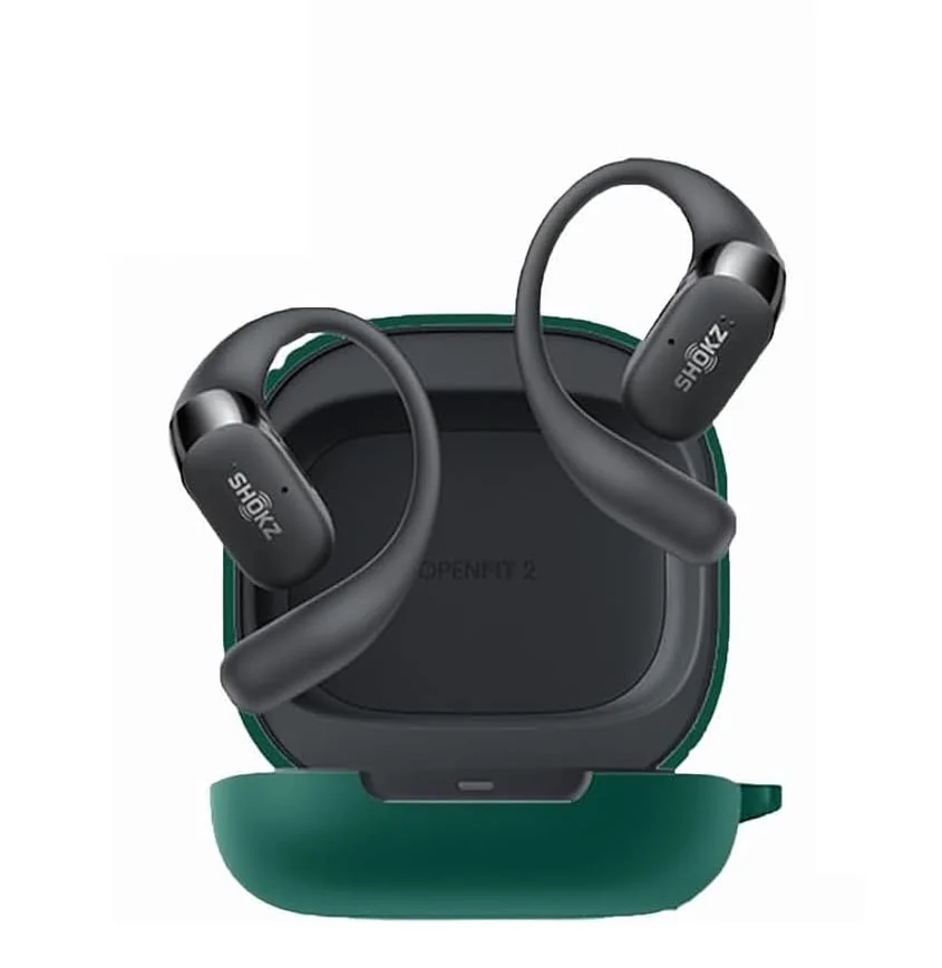 DL3 Mobilak Silicone Case Compatible with Huawei FreeArc Earbuds, Soft Silicone Protective Case Cover, Shockproof Sleeve with Carabiner - Green