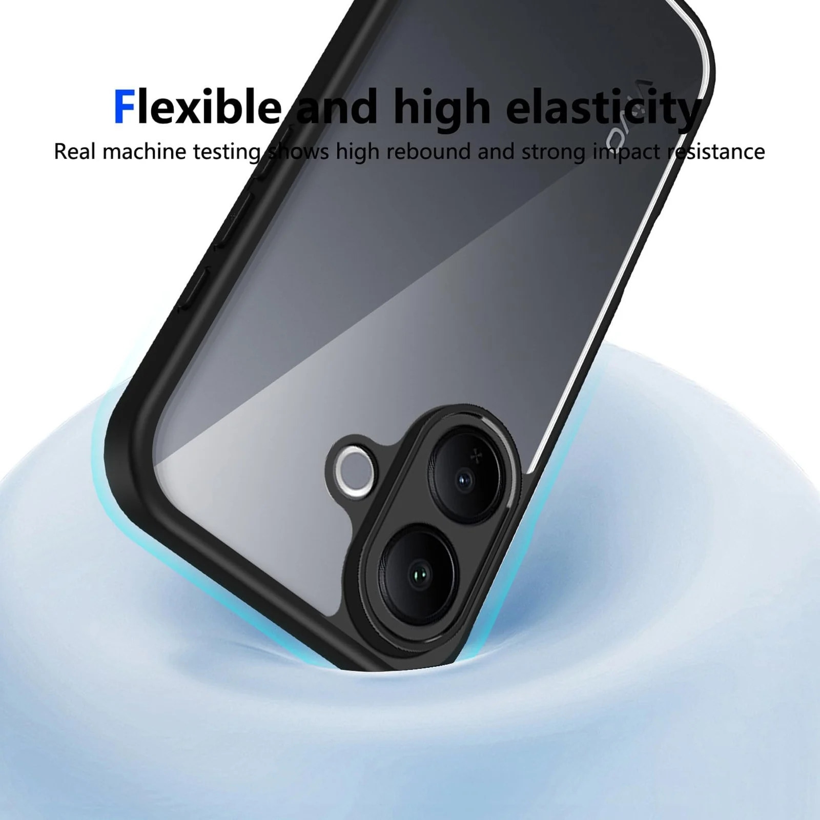DL3 Mobilak Compatible with Vivo V60 Lite 5G/4G Case Transparent, Military-Grade Shockproof Anti-Yellowing, Slim Protective Phone Case Full Bumper Cover With Camera Protective - Black