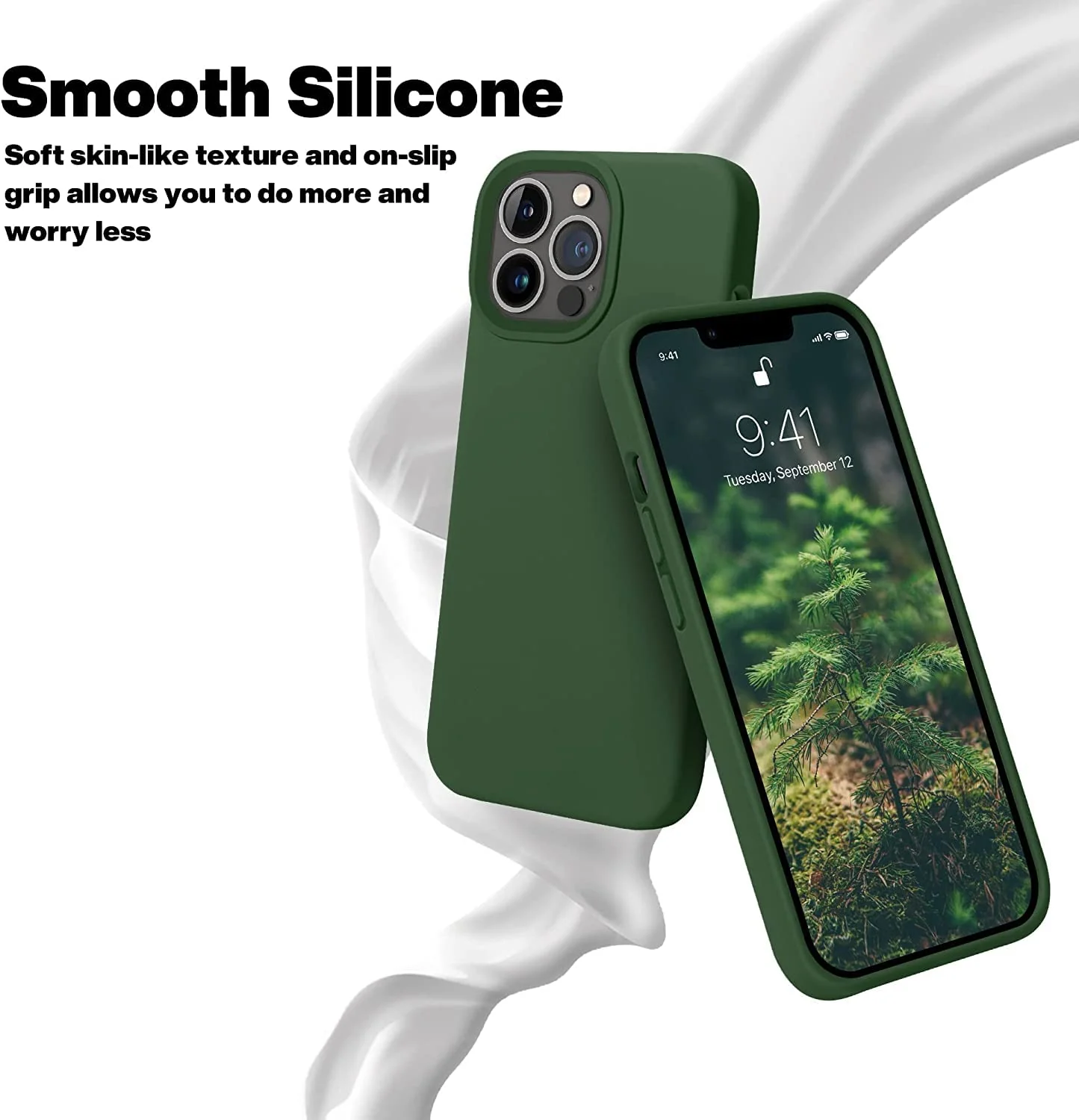 DL3 Mobilak Compatible with iPhone 11 Pro (5.8 Inch) Case, Liquid Silicone Case, Full Body Protective Cover, Shockproof, Slim Phone Case, Anti-Scratch Soft Microfiber Lining - Clover