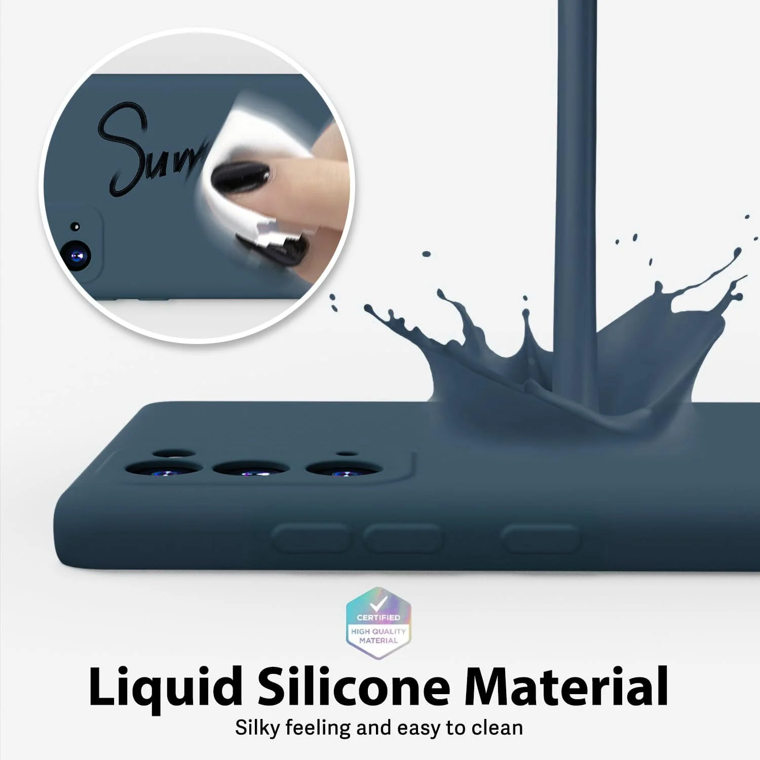 "DL3 Mobilak Liquid Silicone Case for Samsung Galaxy Note 20 5G (6.7""), Shock-absorbing protection, Scratch-resistant surface, Soft microfiber lining - Blue"