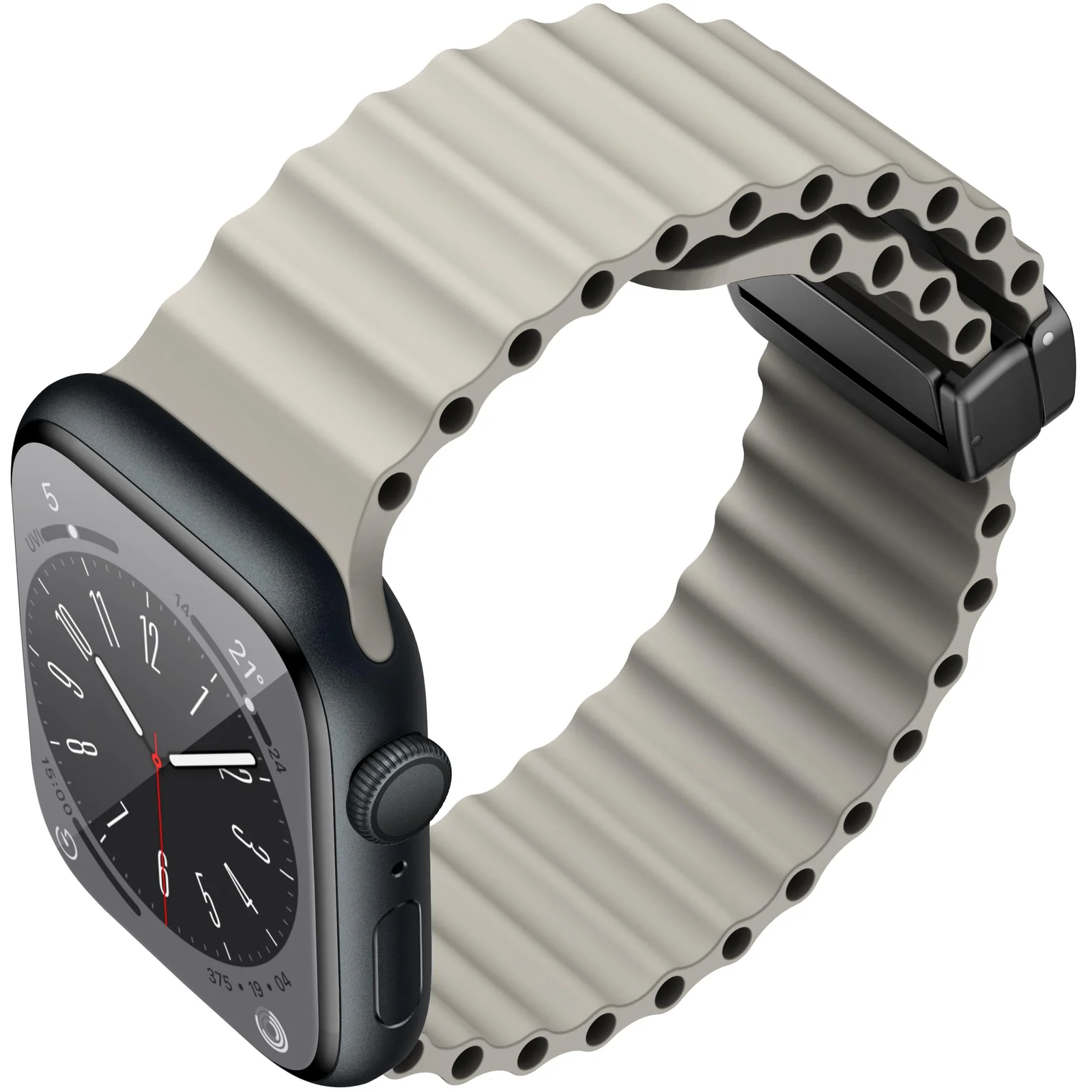 DL3 Mobilak Strap Ocean For Apple Watch Ultra Bands 49mm 45mm 44mm 42mm, Soft Silicone Magnetic Buckle Sport Replacement Strap for iWatch Ultra 2 Ultra SE Series 9 8 7 6 5 4 3 2 1 - Black