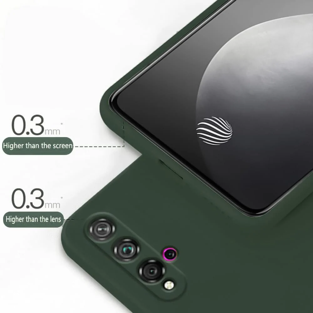 DL3 Mobilak Liquid Silicone Case for Huawei nova 5T, Shock-absorbing protection, Scratch-resistant surface, Soft microfiber lining - Green