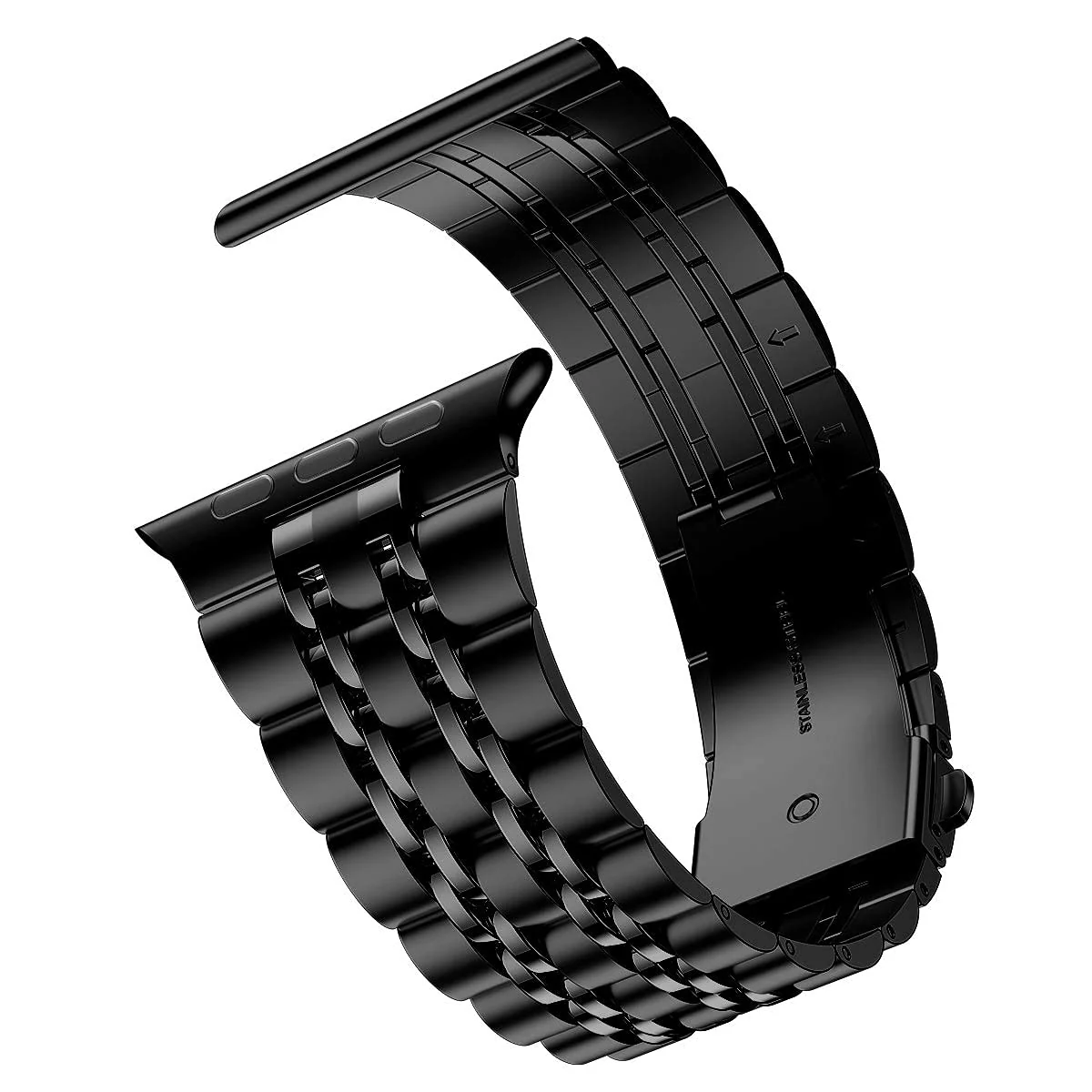 DL3 MOBILAK Band For Apple Watch Ultra Band 49mm 45mm 44mm 42mm 41mm 40mm 38mm, Metal Stainless Steel Strap for Apple Watch Series 8 Ultra 7 6 5 4 3 2 1 Se (42MM/44MM/45MM/49MM) - Black