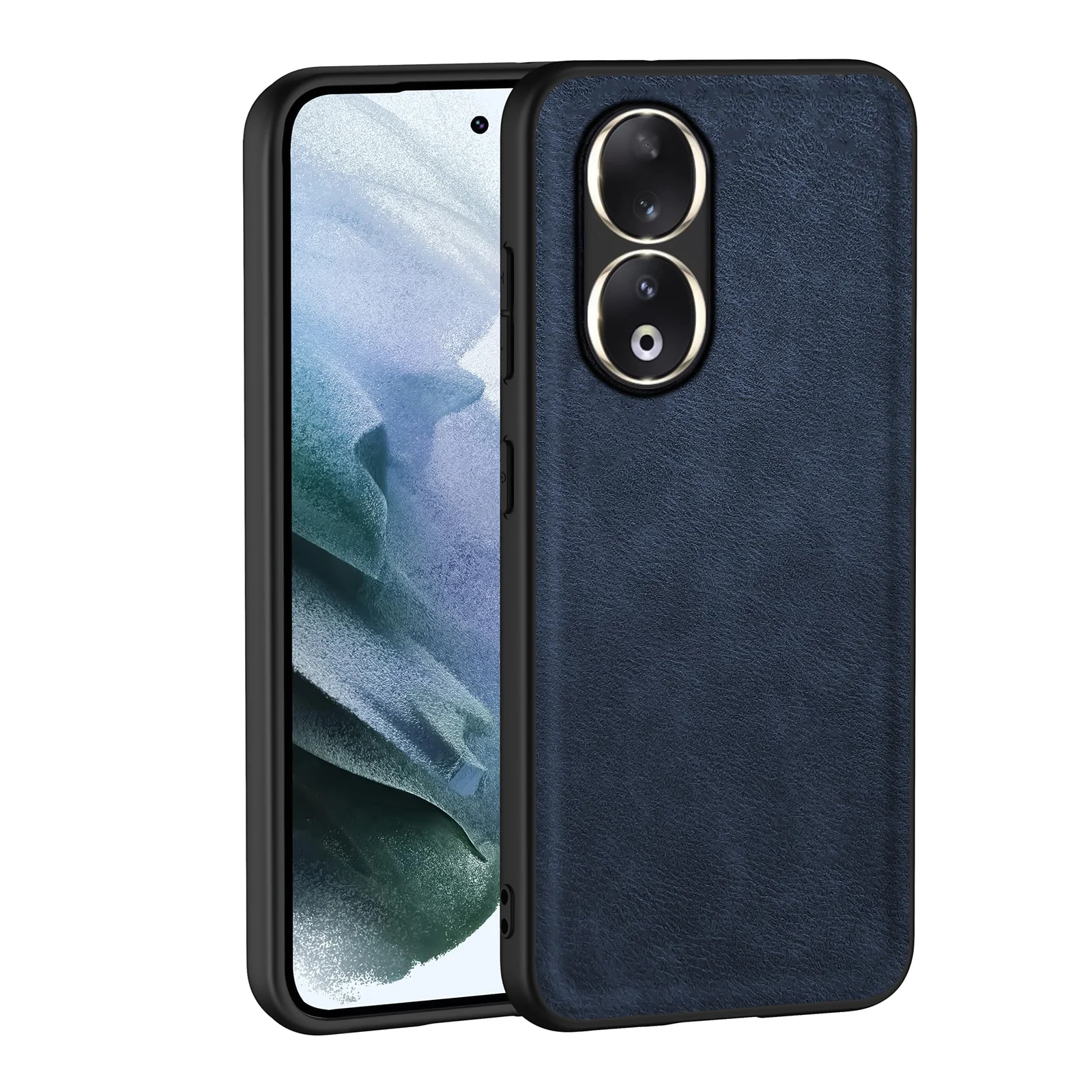 Dl3 Mobilak Case for Honor 90 Leather Case,Anti-Drop, Anti-Shock, Non-Slip Texture,Simple Cell Phong Cover (Havana)