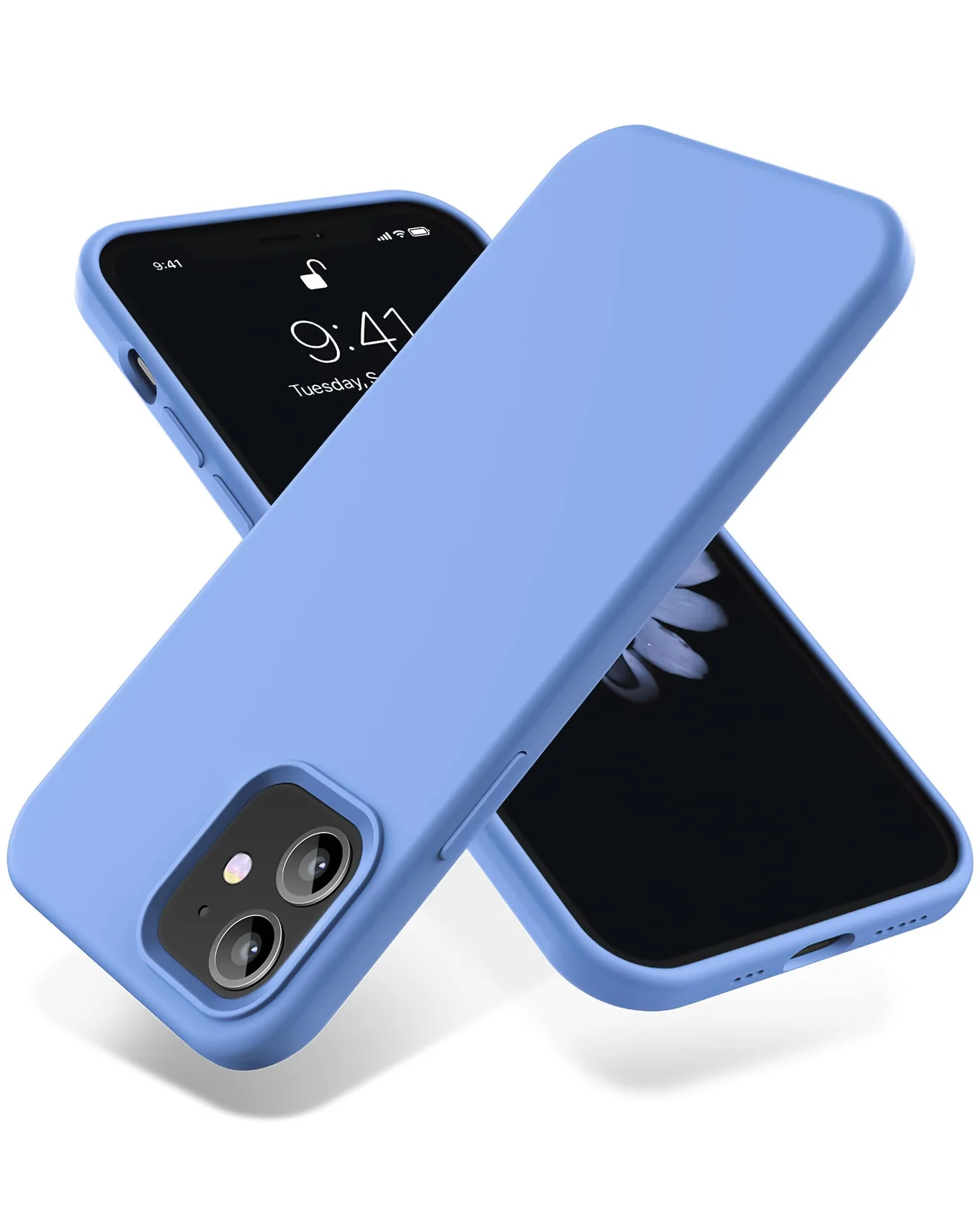 DL3 Mobilak Liquid Silicone Case for iPhone 11 (6.1 Inch), Shock-absorbing protection, Scratch-resistant surface, Soft microfiber lining - Light Blue