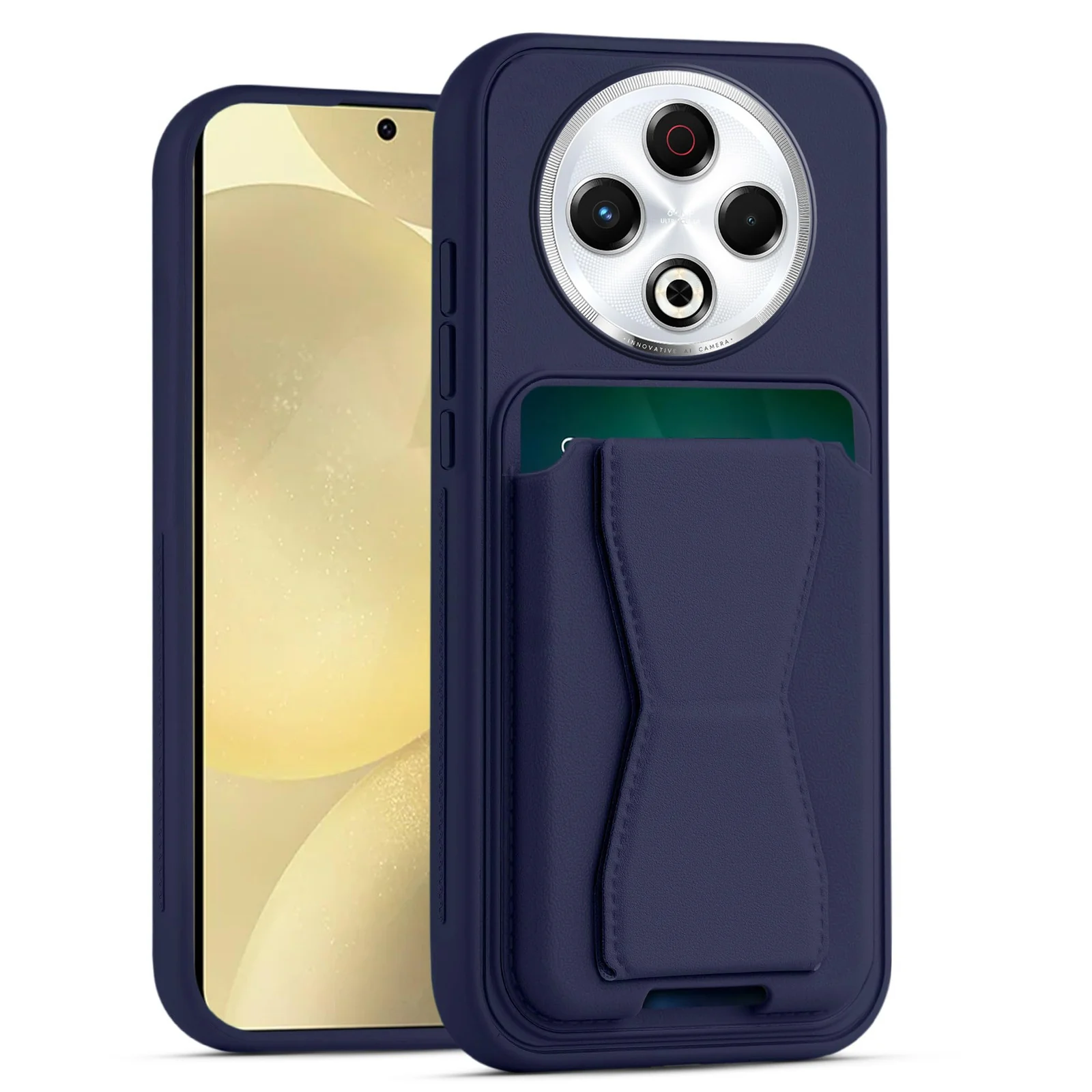 DL3 Mobilak Leather Wallet Case Compatible with Tecno Spark 30, Leather Back Cover With TPU Frame, Shockproof Protective Phone Case with Card Holder Stand