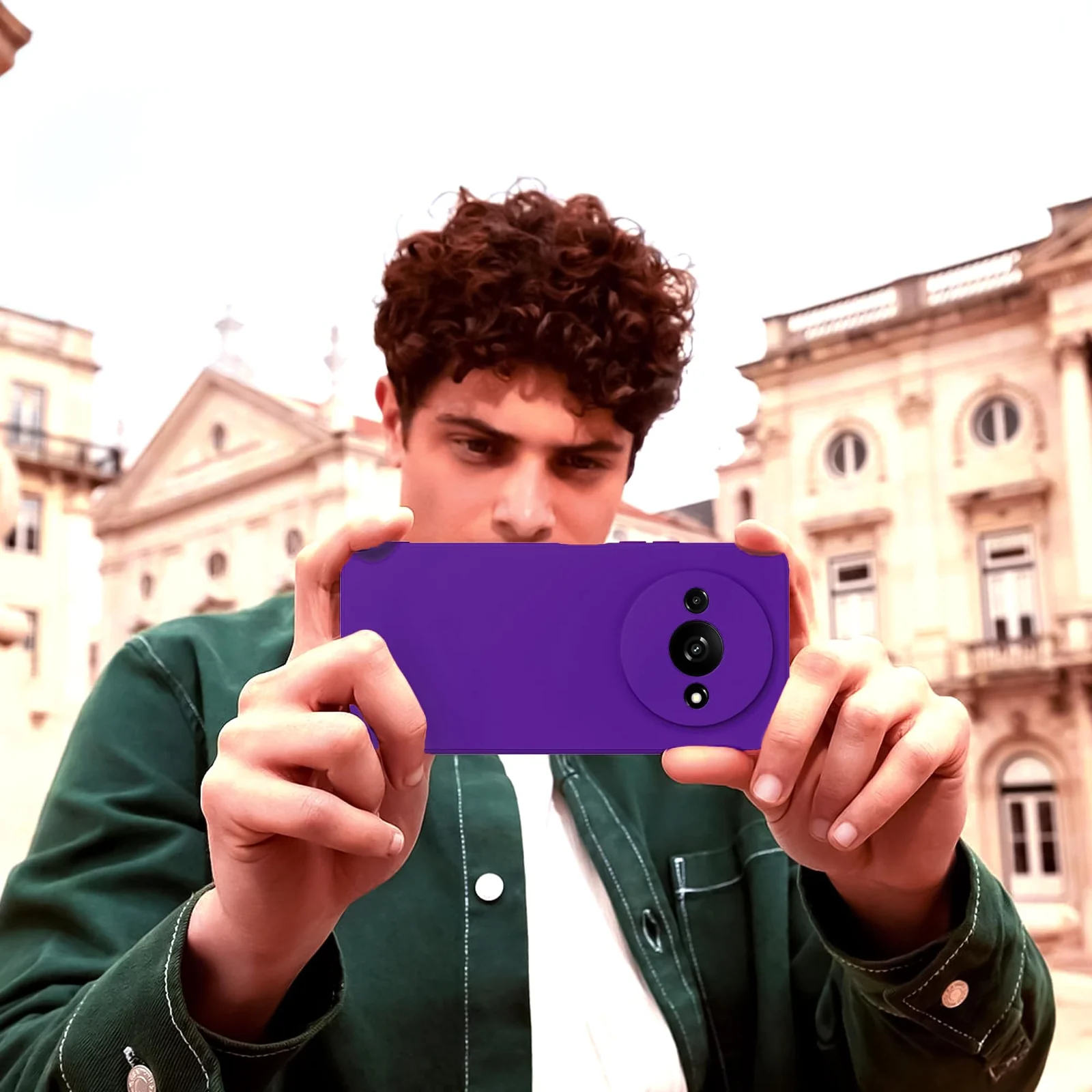 DL3 Mobilak Xiaomi Redmi A3 Case, Soft Flexible Liquid Silicone Gel Rubber Bumper Cover, Full Body Shockproof Protective Phone Case - Purple