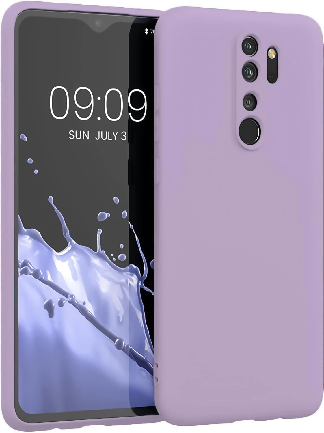 DL3 Mobilak Liquid Silicone Protective Case for Xiaomi Redmi Note 8 Pro with Camera Protection and Microfiber Lining - Lavender